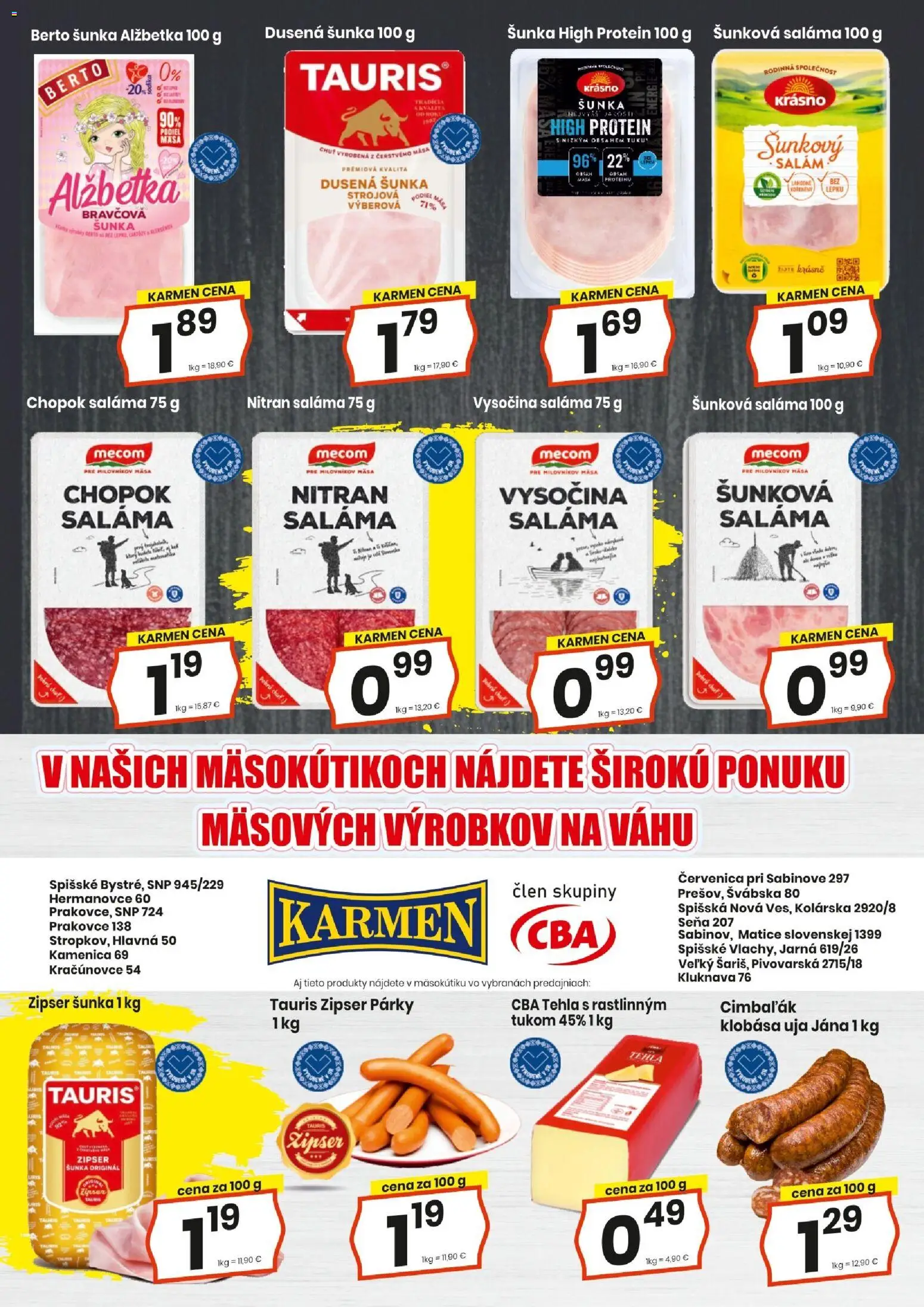 Náhľad KARMEN CBA letáku platného od 17.09.2026