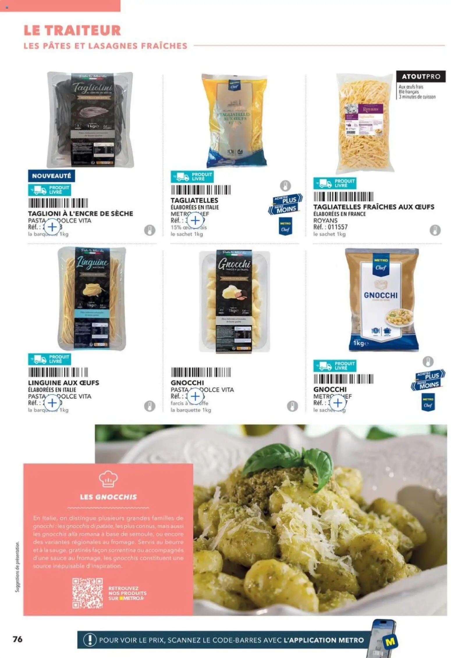 Prévisualisation de METRO - Guide Italie du magasin METRO formulaire valide 28/05/2026 - Lasagnes, Livre, Gnocchi, Œufs, Mais, Pâtes, Beurre, Blé