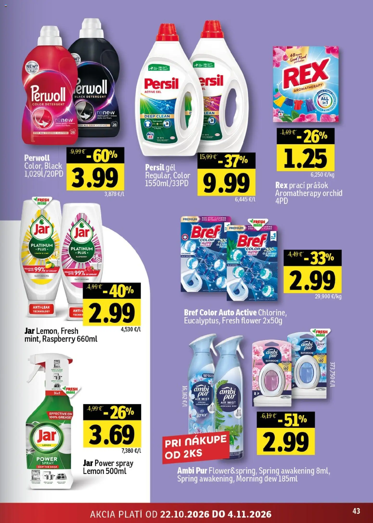 Náhľad Fresh letáku platného od 22.10.2026 - Jar, Persil, Perwoll, Lenor, Prací prášok