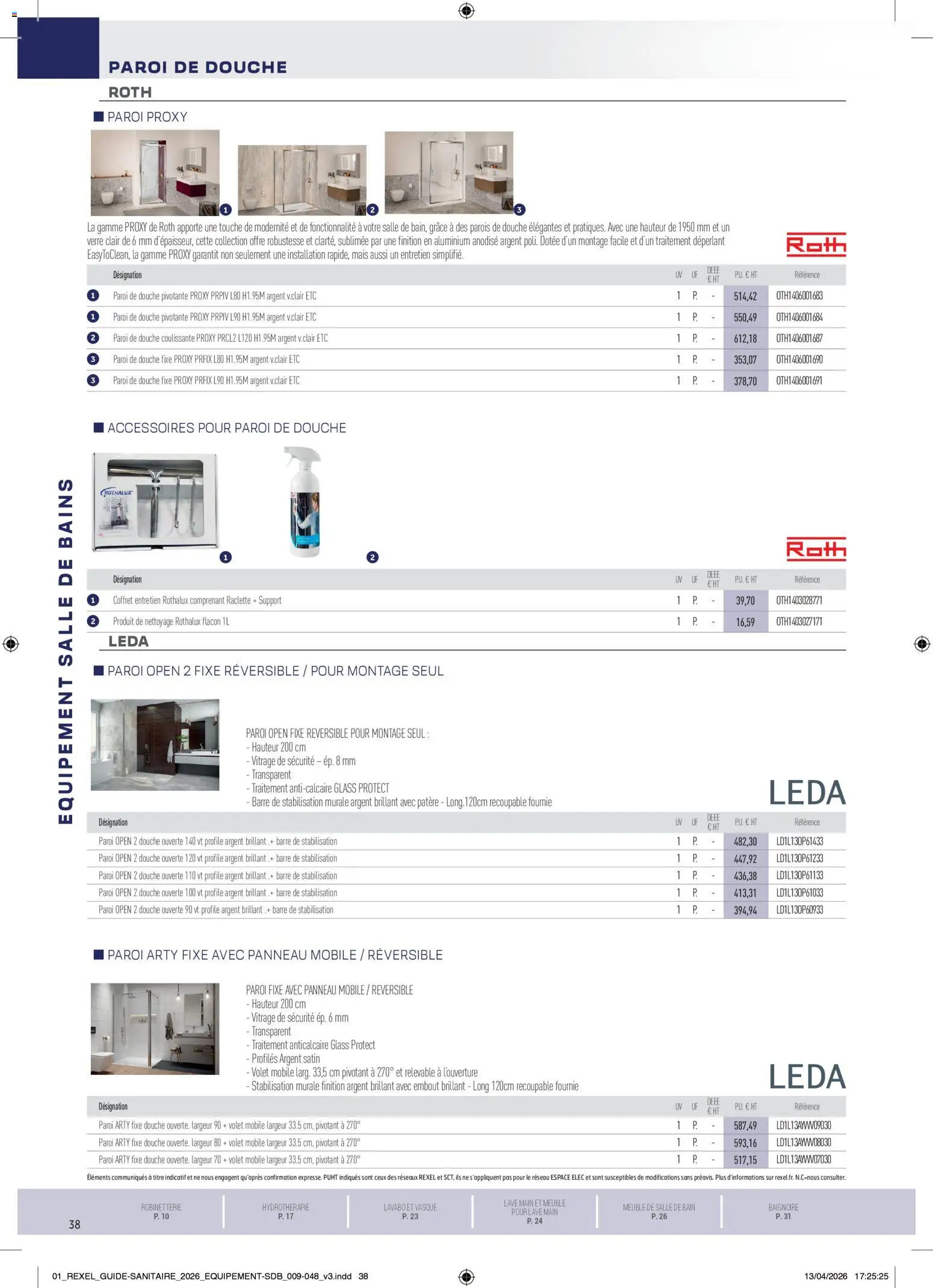 Prévisualisation de Rexel - Brochure Sanitaire du magasin Rexel formulaire valide 20/04/2026 - Raclette, Meuble, Mais, Baignoire, Douche, Meuble de salle de bain, Lavabo