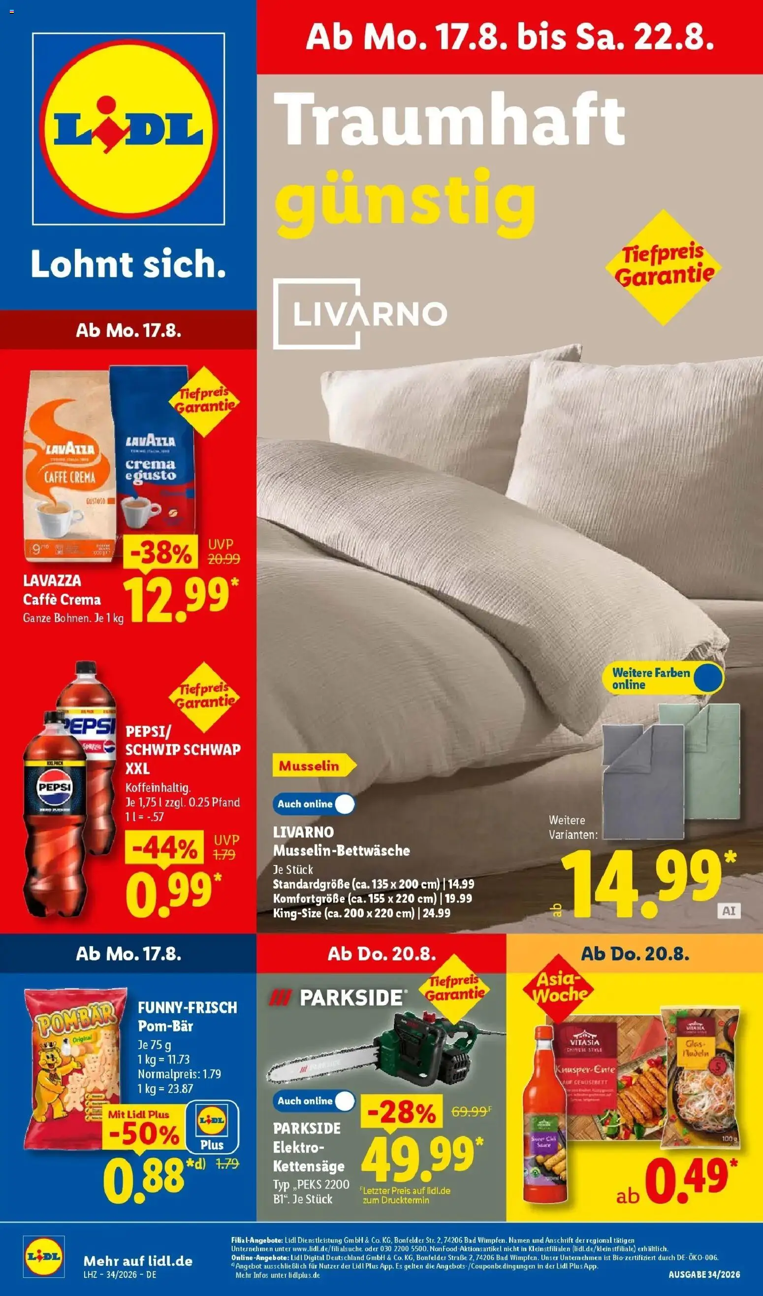Vorschau von dem Prospekt des Geschäftes Lidl, gültig ab dem 17.08.2026