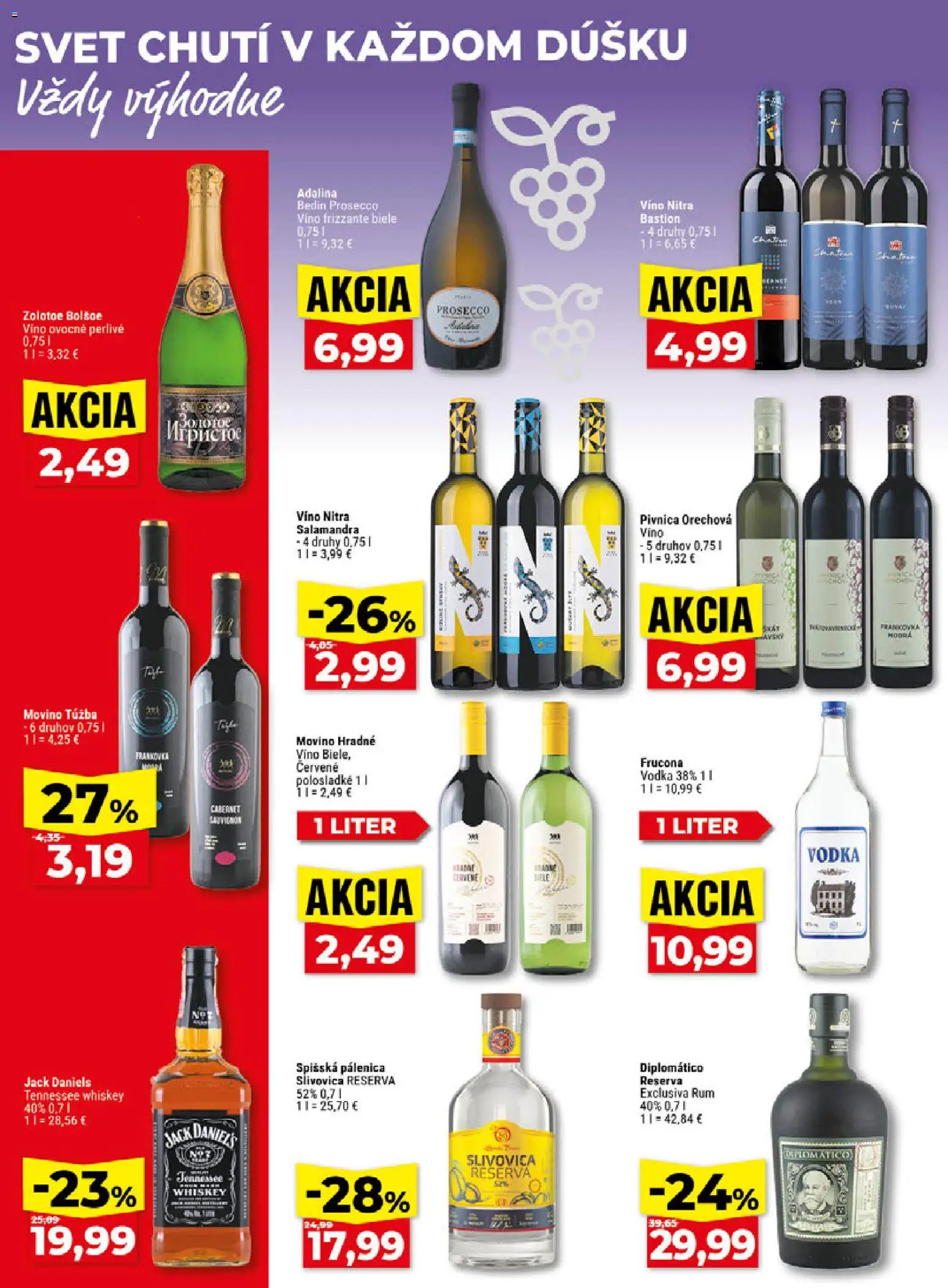 Náhľad Klas letáku platného od 26.10.2026 - Víno, Prosecco, Rum, Vodka, Diplomatico, Slivovica