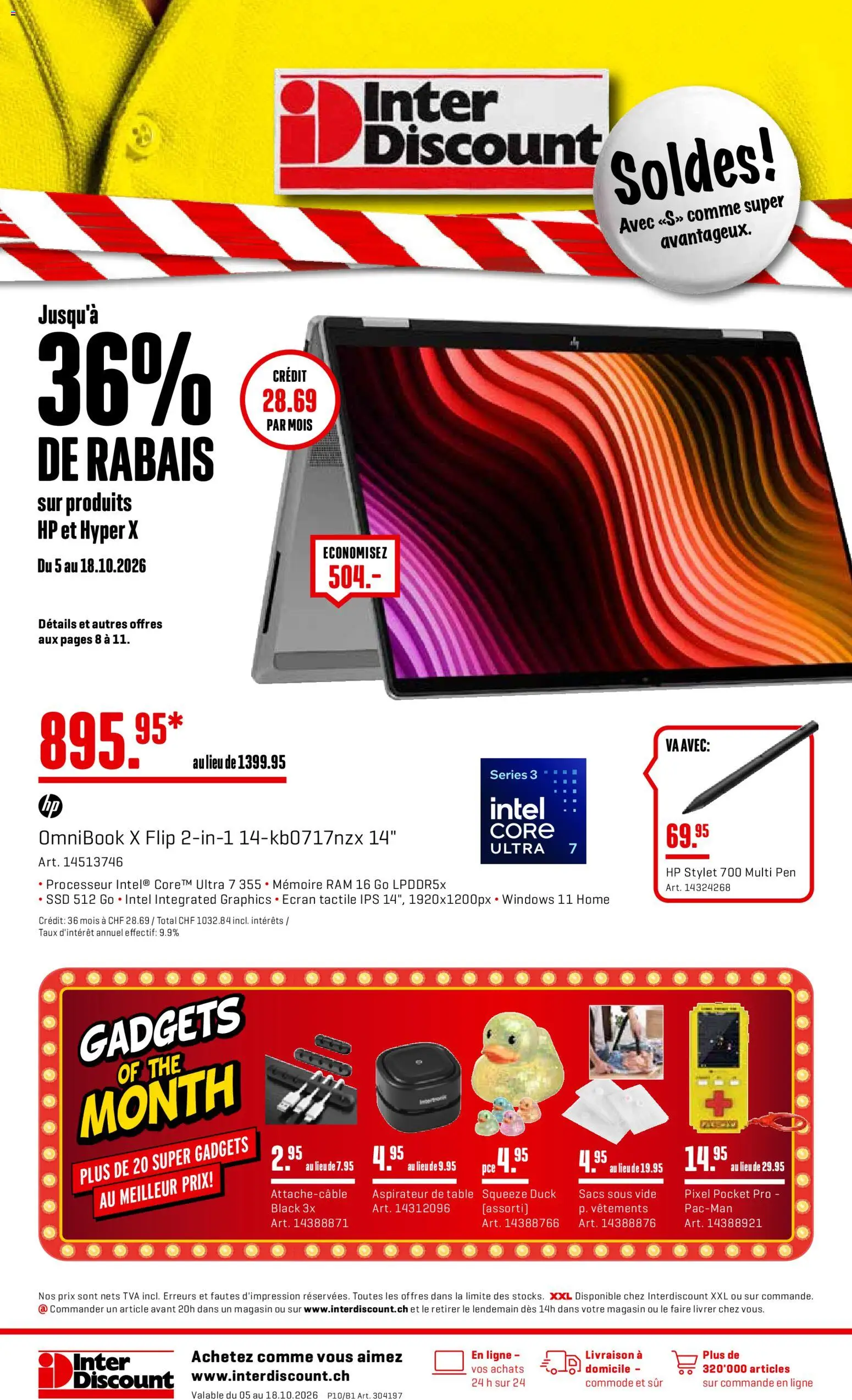 Vorschau des Merkblatts Interdiscount aktionen FR vom Shop Interdiscount gültig von 05.10.2026 bis 18.10.2026 - HP