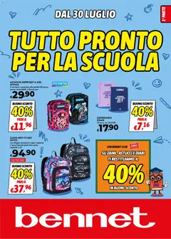 Anteprima dell'opuscolo bennet volantino Scuola dal negozio bennet valido da 30/07/2026