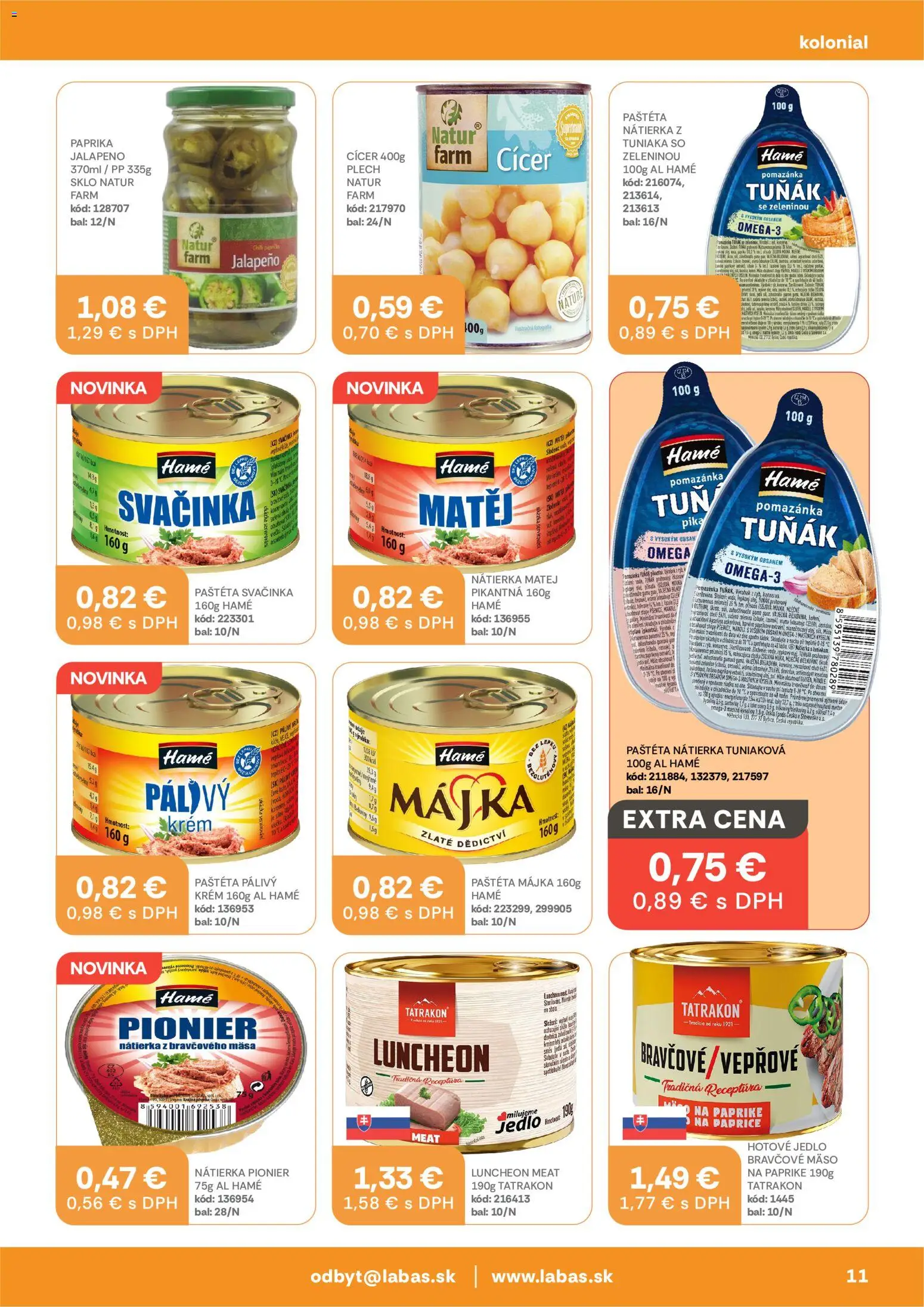 Náhľad Labaš letáku platného od 11.09.2026 - Mäso, Paprika, Omega 3, Omega, Bravčové mäso, Nátierka, Paštéta, Krém