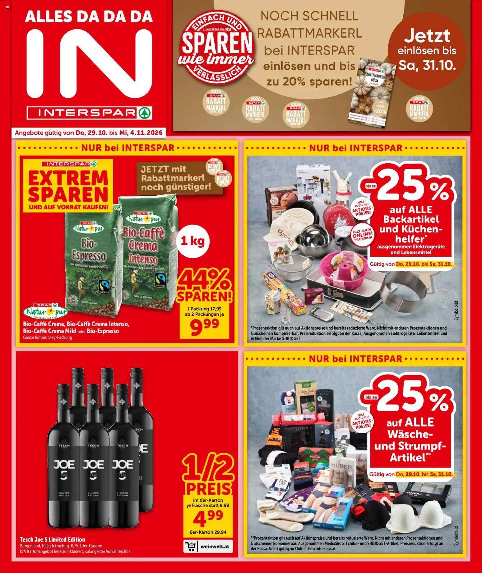 Vorschau der Angebote: Interspar Interspar Broschüre gültig ab 27.10.2026 - Lebensmittel, Bohne