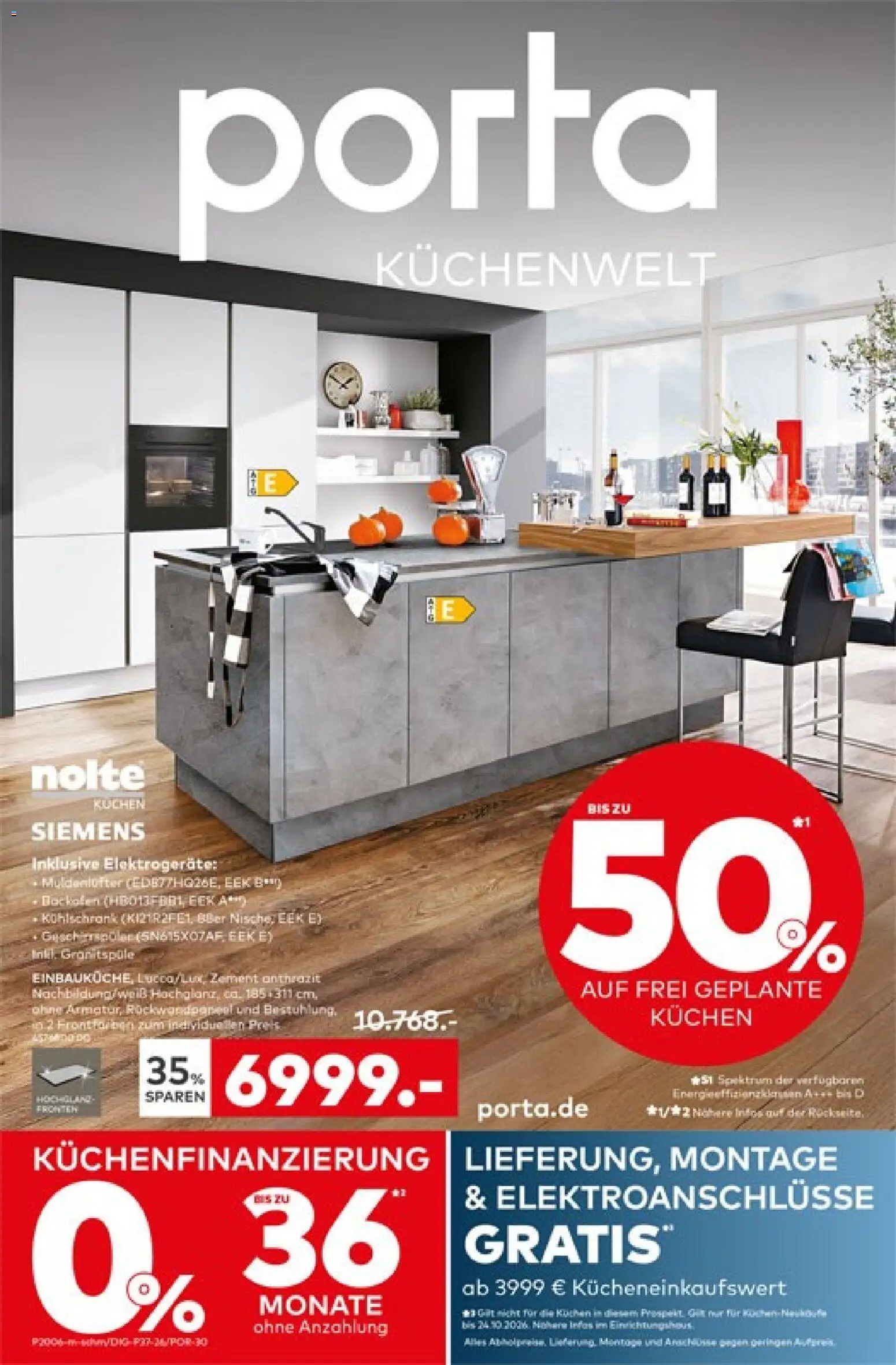 Vorschau von dem Prospekt des Geschäftes Porta!, gültig ab dem 12.10.2026 - Kühlschrank, Kuchen, Siemens, Backofen