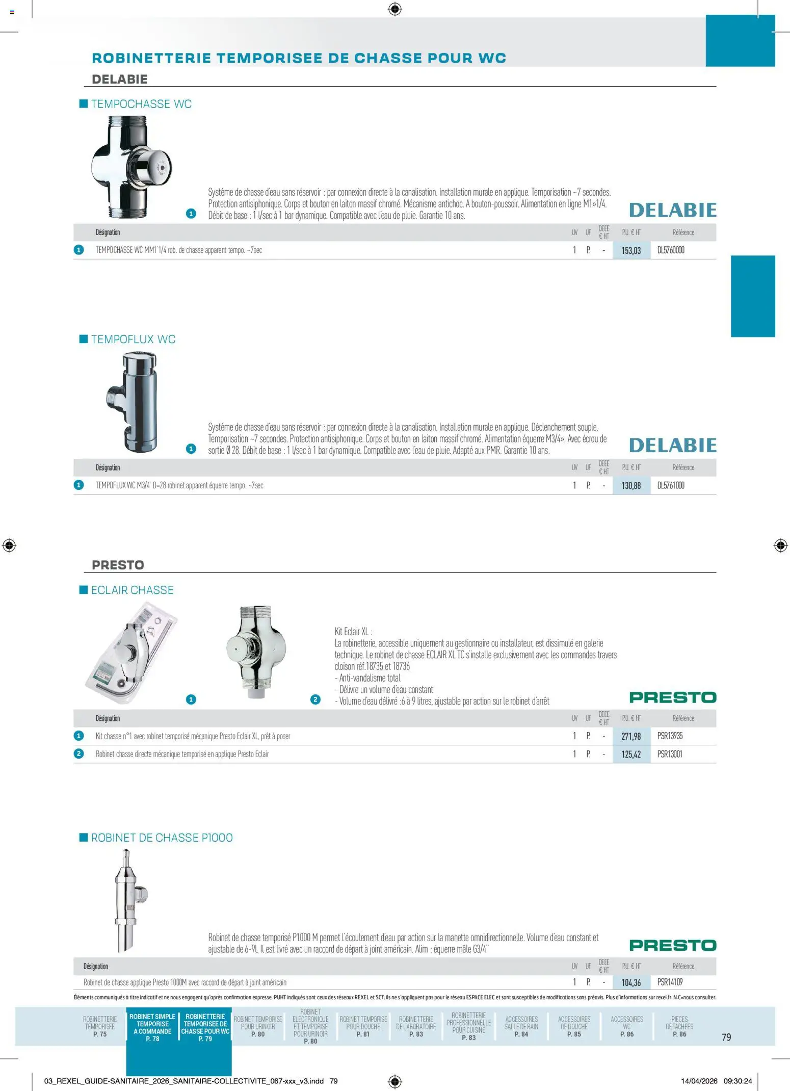 Prévisualisation de Rexel - Brochure Sanitaire du magasin Rexel formulaire valide 20/04/2026 - Alimentation, Livre, Douche, Robinet, Base