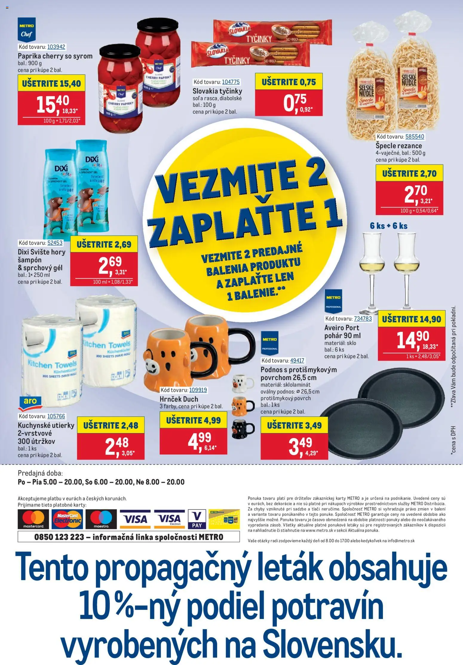 Náhľad Metro letáku platného od 23.09.2026 - Paprika, Kuchynské utierky, Šampón, Rezance, Utierky, Sprchový gél