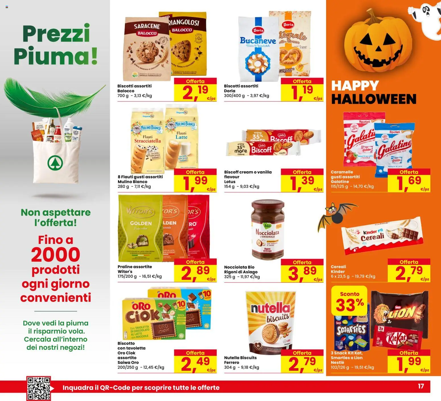 Anteprima dell'opuscolo Eurospar volantino Chirignago dal negozio Eurospar valido da 29/10/2026 - Latte, Nutella, Cioccolato, Piselli, Penne, Stracciatella, Caramelle, Tavoletta
