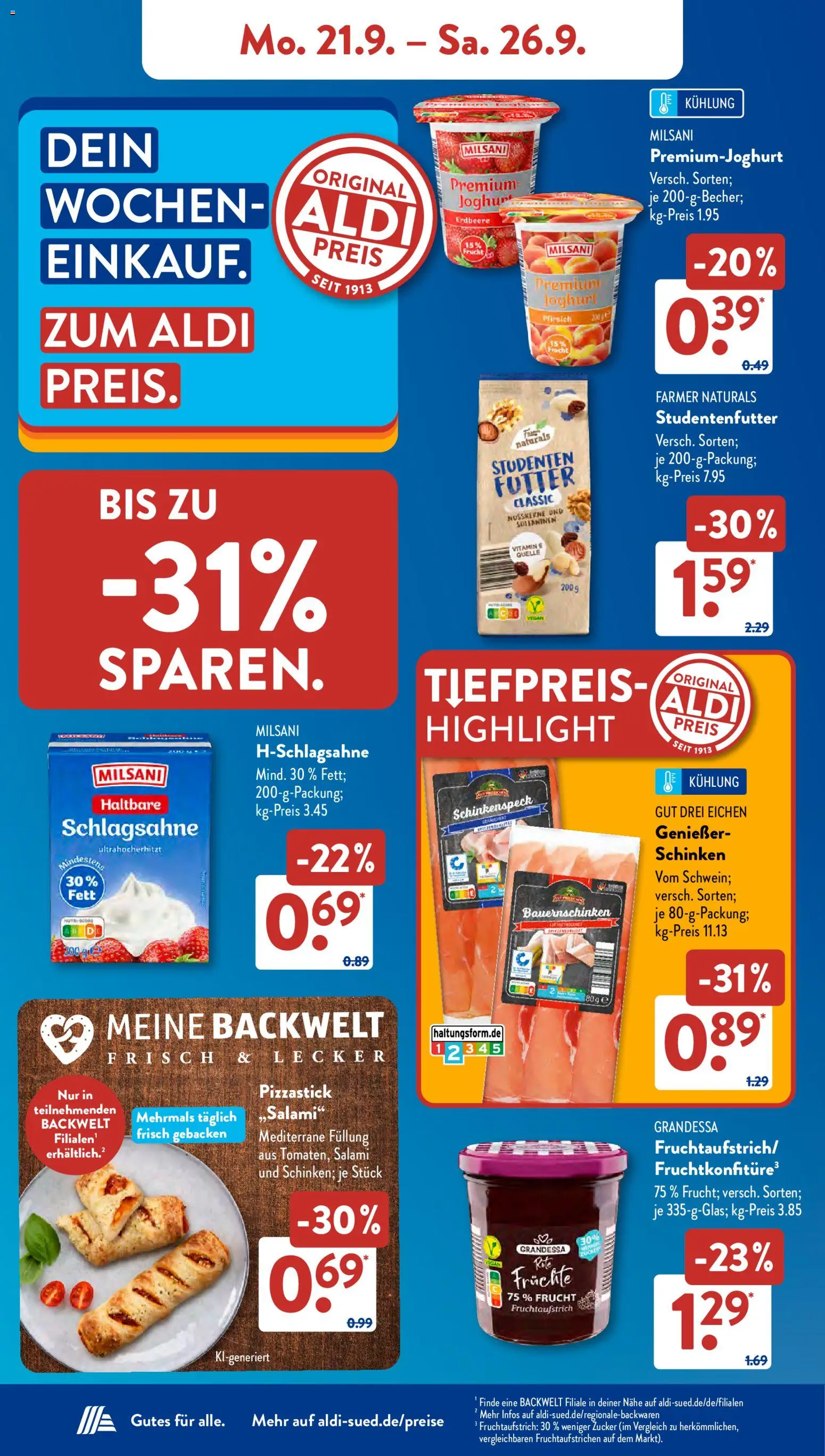Vorschau von dem Prospekt des Geschäftes Aldi Süd, gültig ab dem 21.09.2026 - Kleid, Pyjama, Rock, Socken