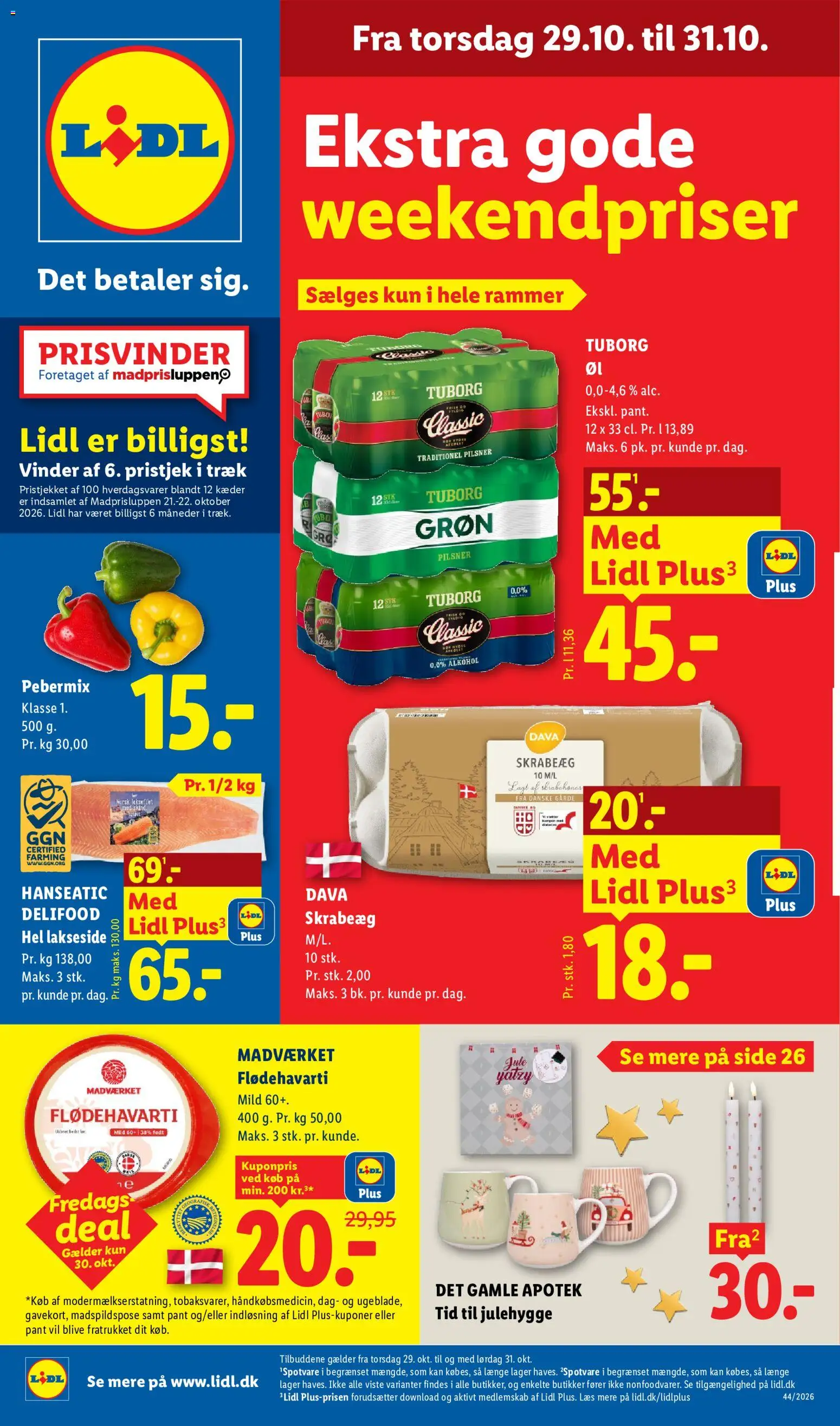 Eksempel på tilbudsavis Lidl - Tilbudsavis fra butik Lidl gyldig fra 25/10/2026 - Øl, Laks, Rammer, Søm