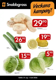 Förhandsgranska reklamblad Snabbgross erbjudanden från butik Snabbgross gäller från 21/09/2026