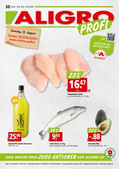 Vorschau des Merkblatts Aligro aktionen Schlieren, Gossau SG, Frauenfeld, Rapperswil-Jona, Sargans, Bern vom Shop Aligro gültig von 10.08.2026 bis 15.08.2026