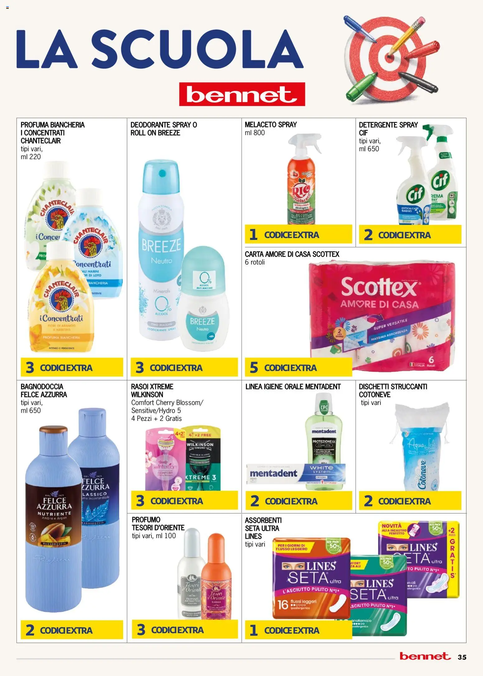 Anteprima dell'opuscolo bennet volantino dal negozio bennet valido da 22/10/2026 - Fiori, Bagno, Deodorante, Loto, Assorbenti, Detergente, Anticalcare, Dischetti struccanti