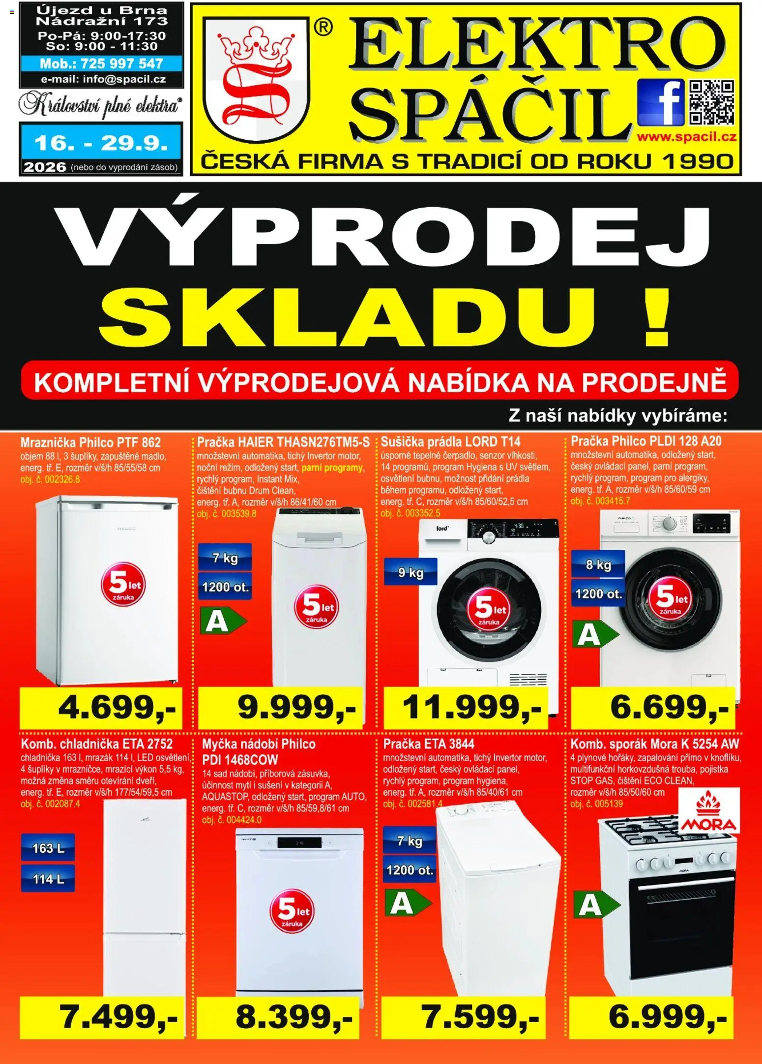 Náhled nabídky: Elektro Spáčil Elektro Spáčil leták platný od 16.09.2026