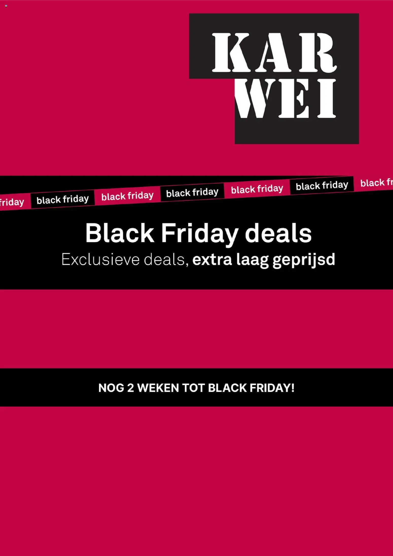 Voorbeeld van KARWEI Black Friday kennisgeving van winkel KARWEI geldig vanaf 23-10-2026