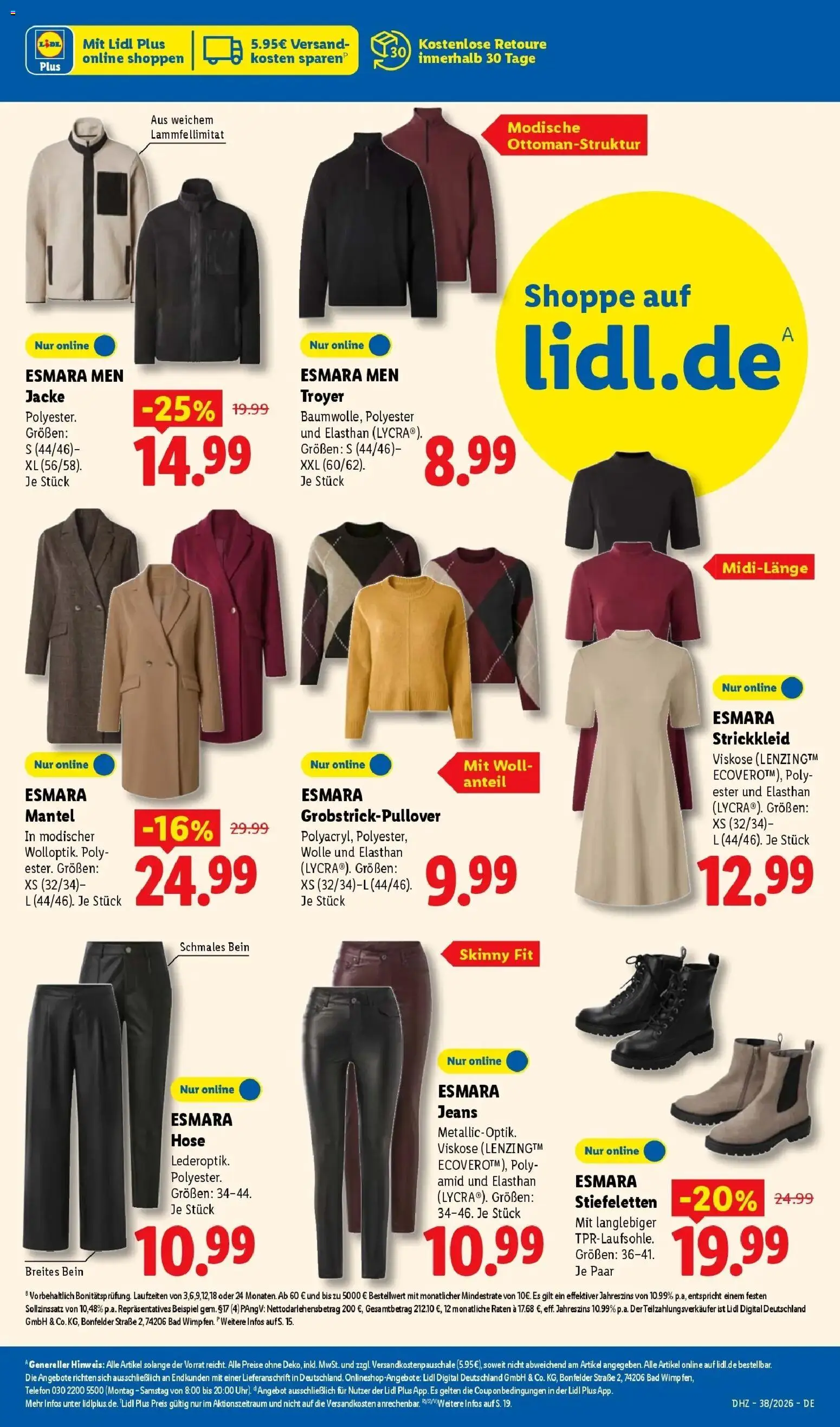 Vorschau von dem Prospekt des Geschäftes Lidl, gültig ab dem 14.09.2026 - Telefon, Jeans, Bad, Pullover, Mantel, Jacke, Hose