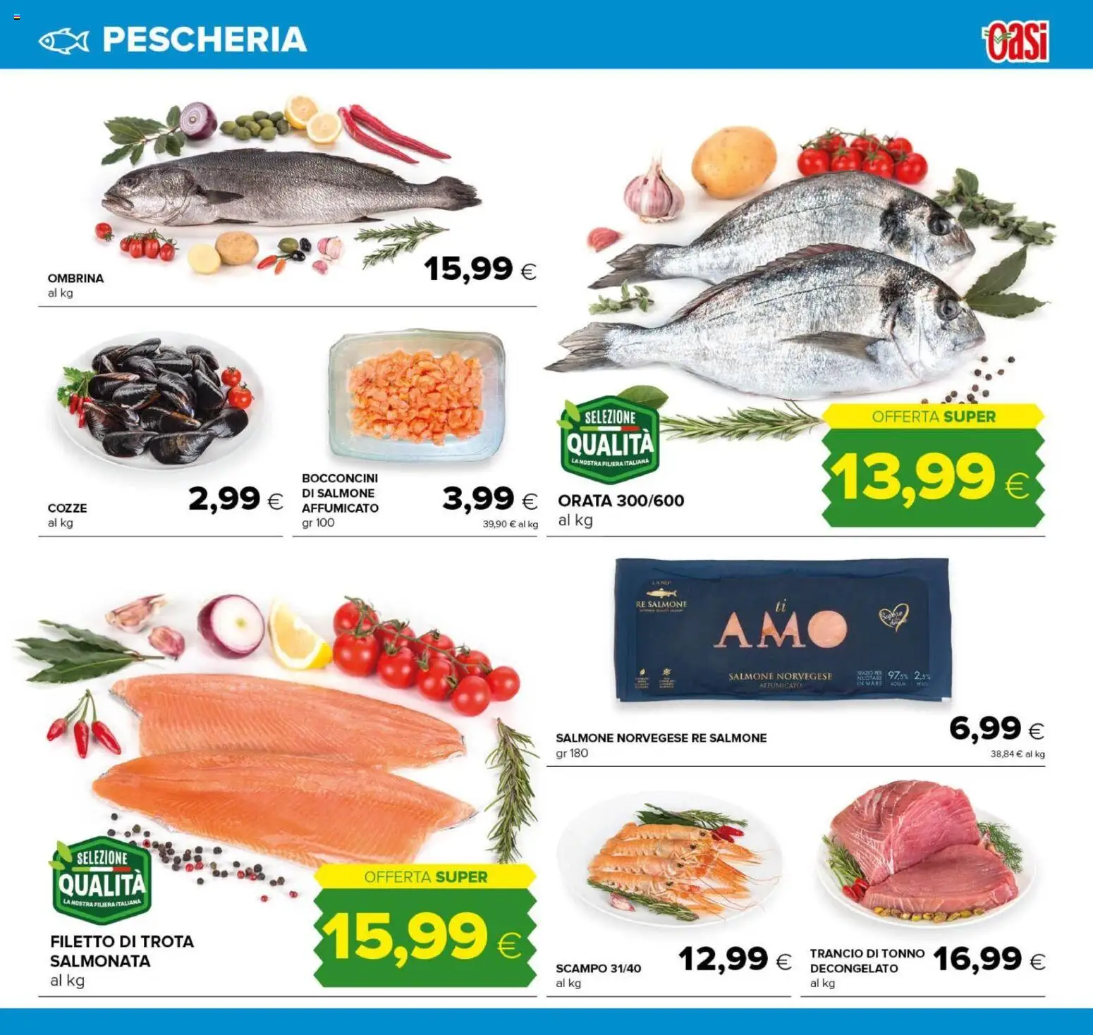 Anteprima dell'opuscolo Oasi volantino Perugia dal negozio Oasi valido da 04/09/2026 - Salmone, Orata, Tonno, Cozze, Trota, Filetto