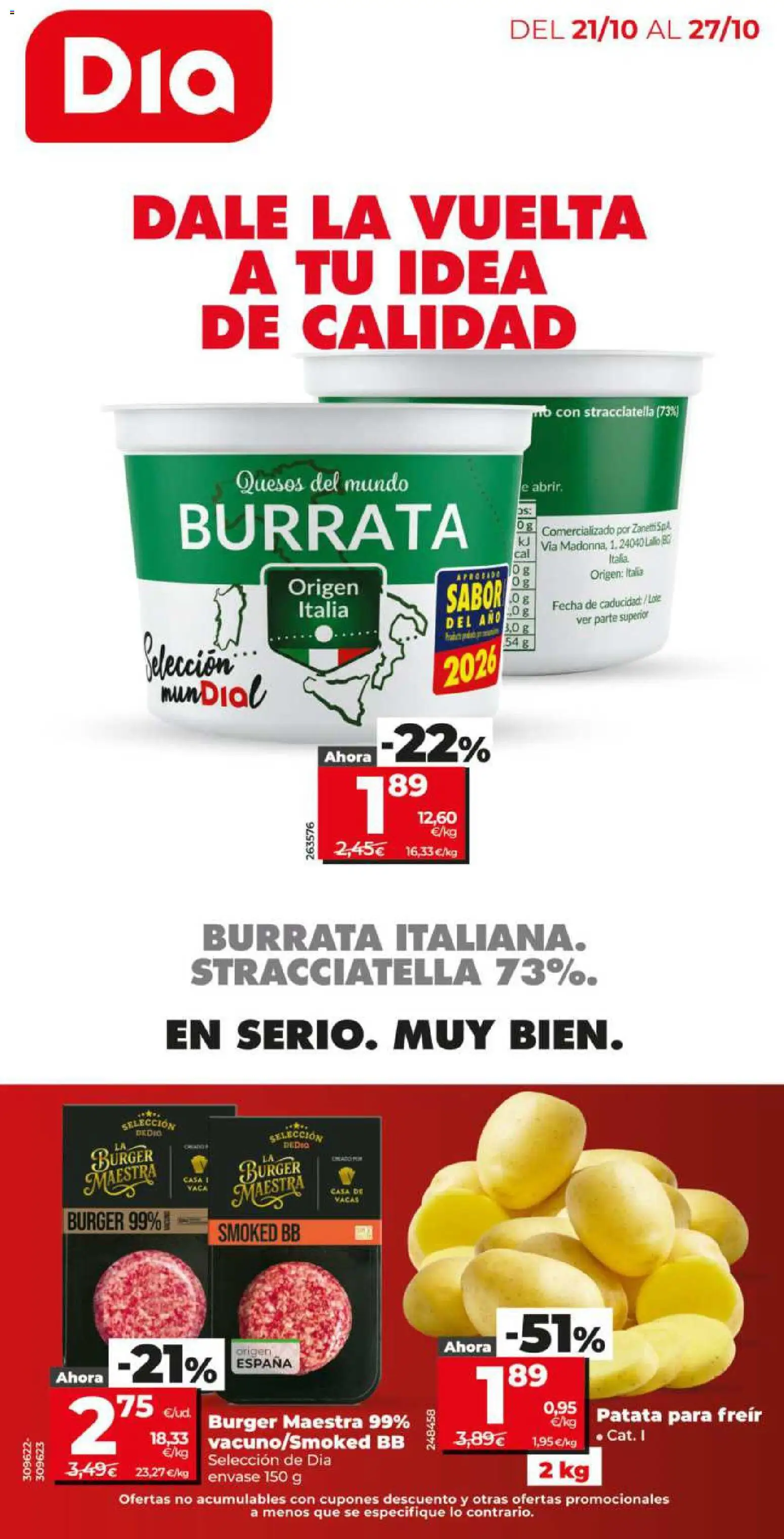 Vista previa del folleto de la tienda Dia válido desde el 21/10/2026 - Burrata