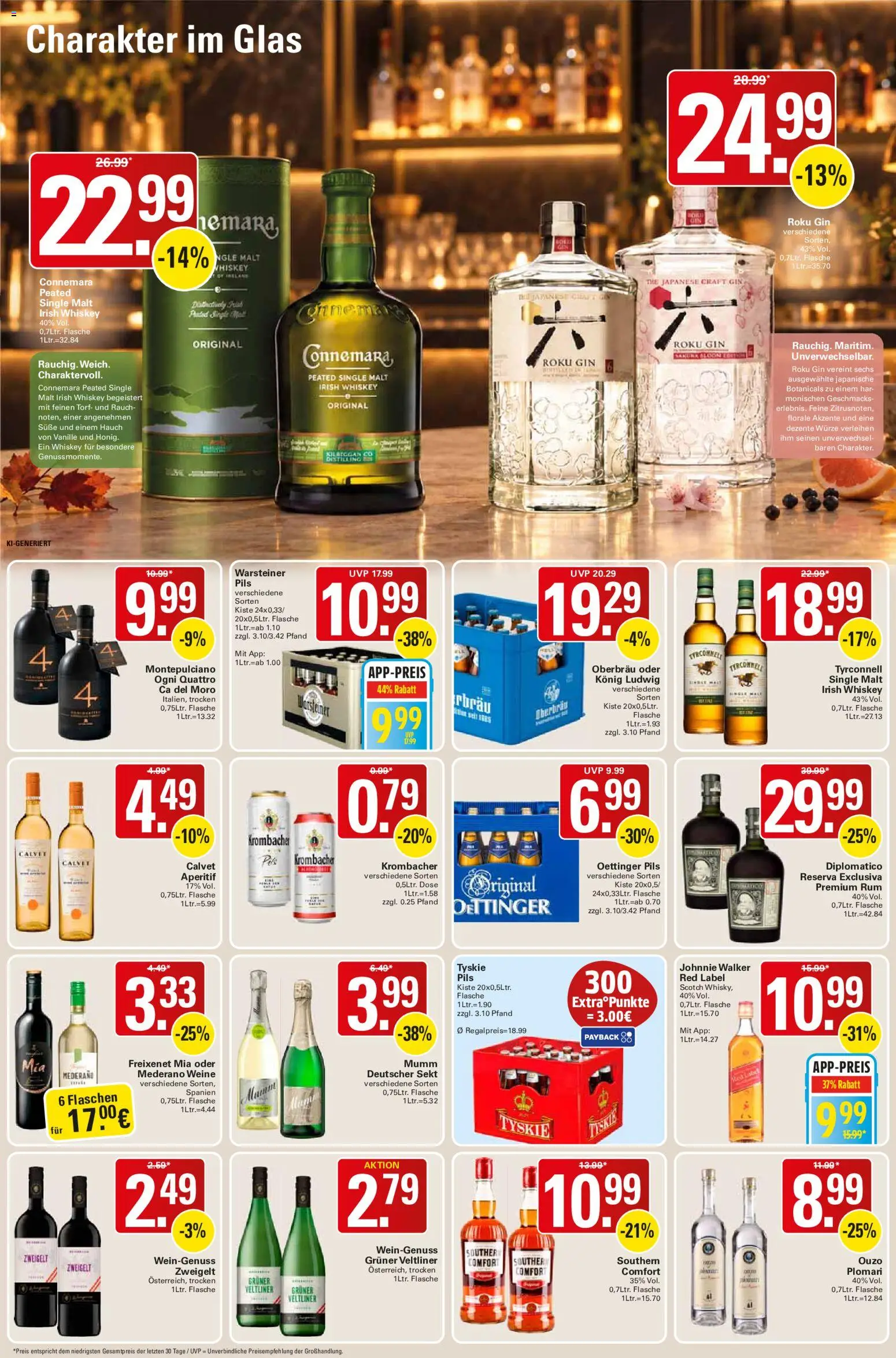 Vorschau von dem Prospekt des Geschäftes WEZ, gültig ab dem 26.10.2026 - Krombacher, Ouzo, Rum, Whiskey, Oettinger, Vanille, Johnnie walker, Tyskie