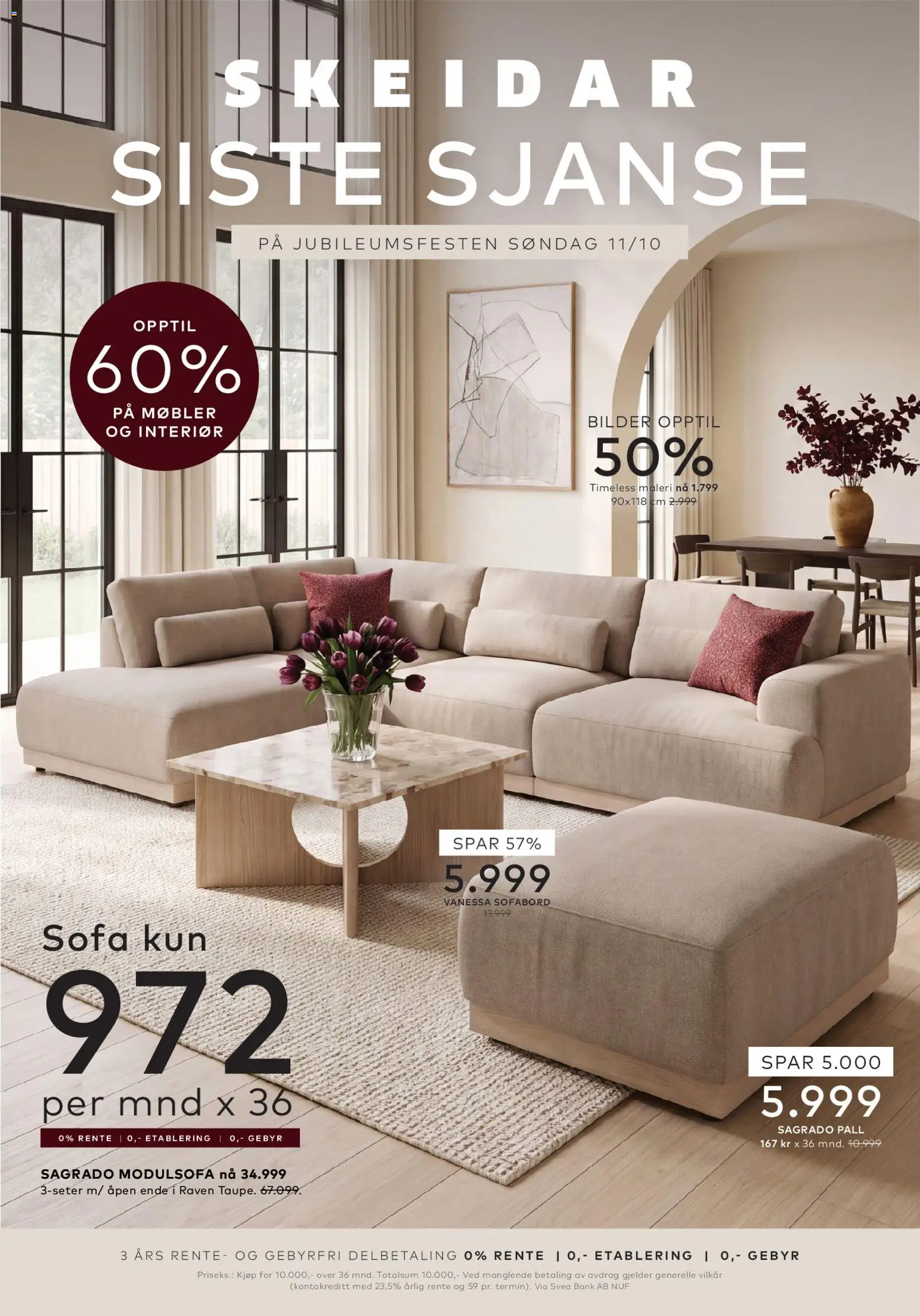 Forhåndsvis Skeidar kundeavis fra butikk Skeidar gyldig fra 05/10/2026 - Ved, Sofa, Interiør