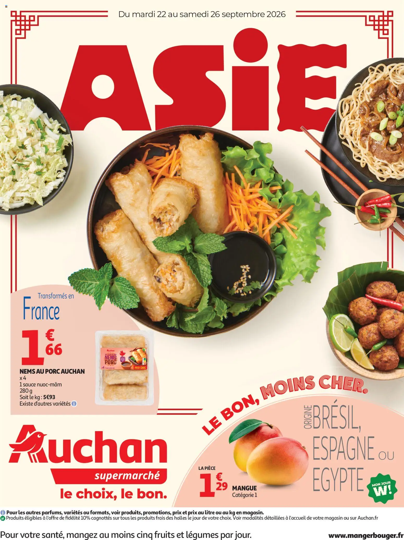 Voorbeeld van Auchan Saveurs d'Asie supers van winkel Auchan geldig vanaf 22/09/2026