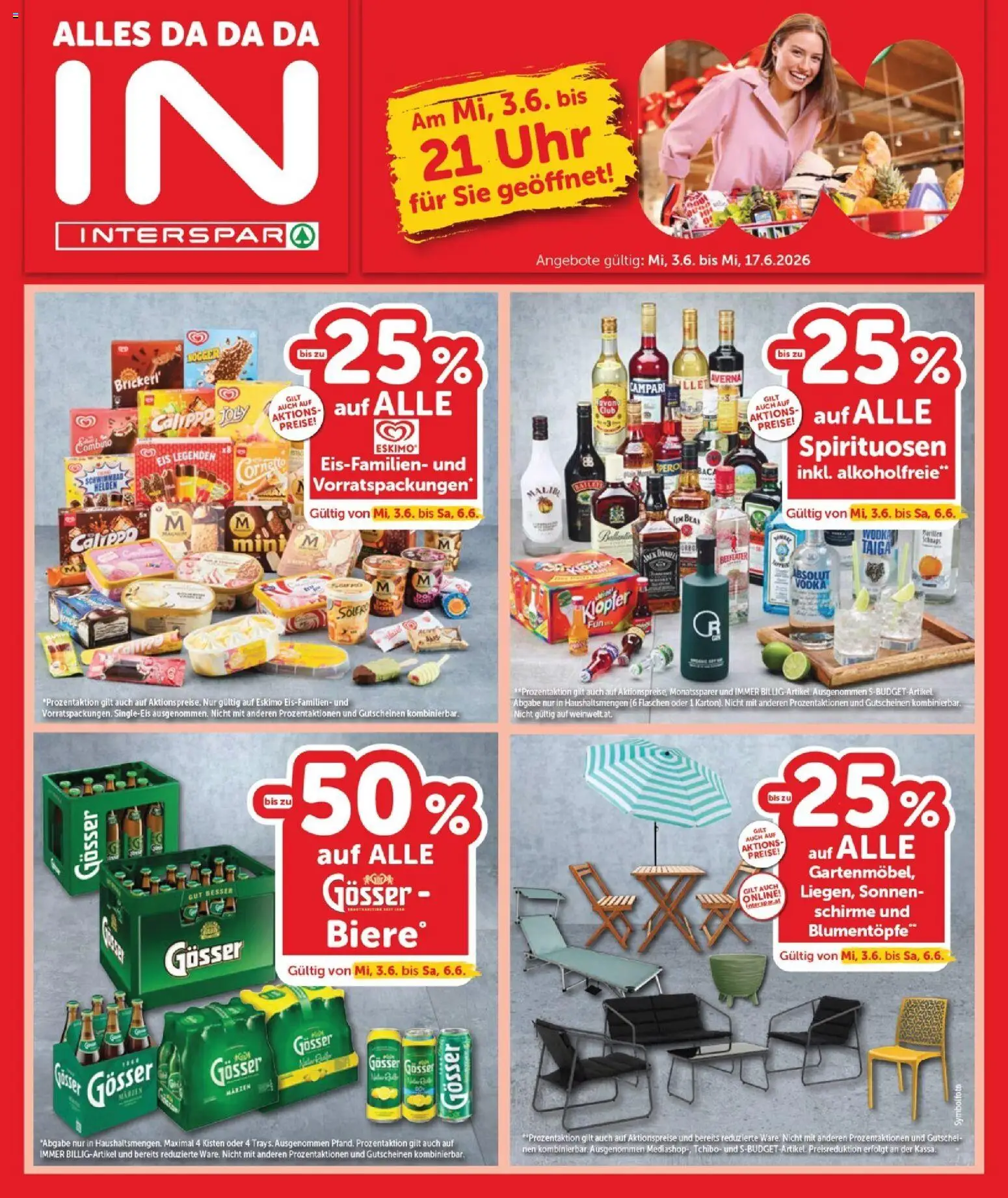 Vorschau der Angebote: Interspar Interspar - Burgenland gültig ab 03.06.2026 - Eis, Uhr, Campari, Wodka