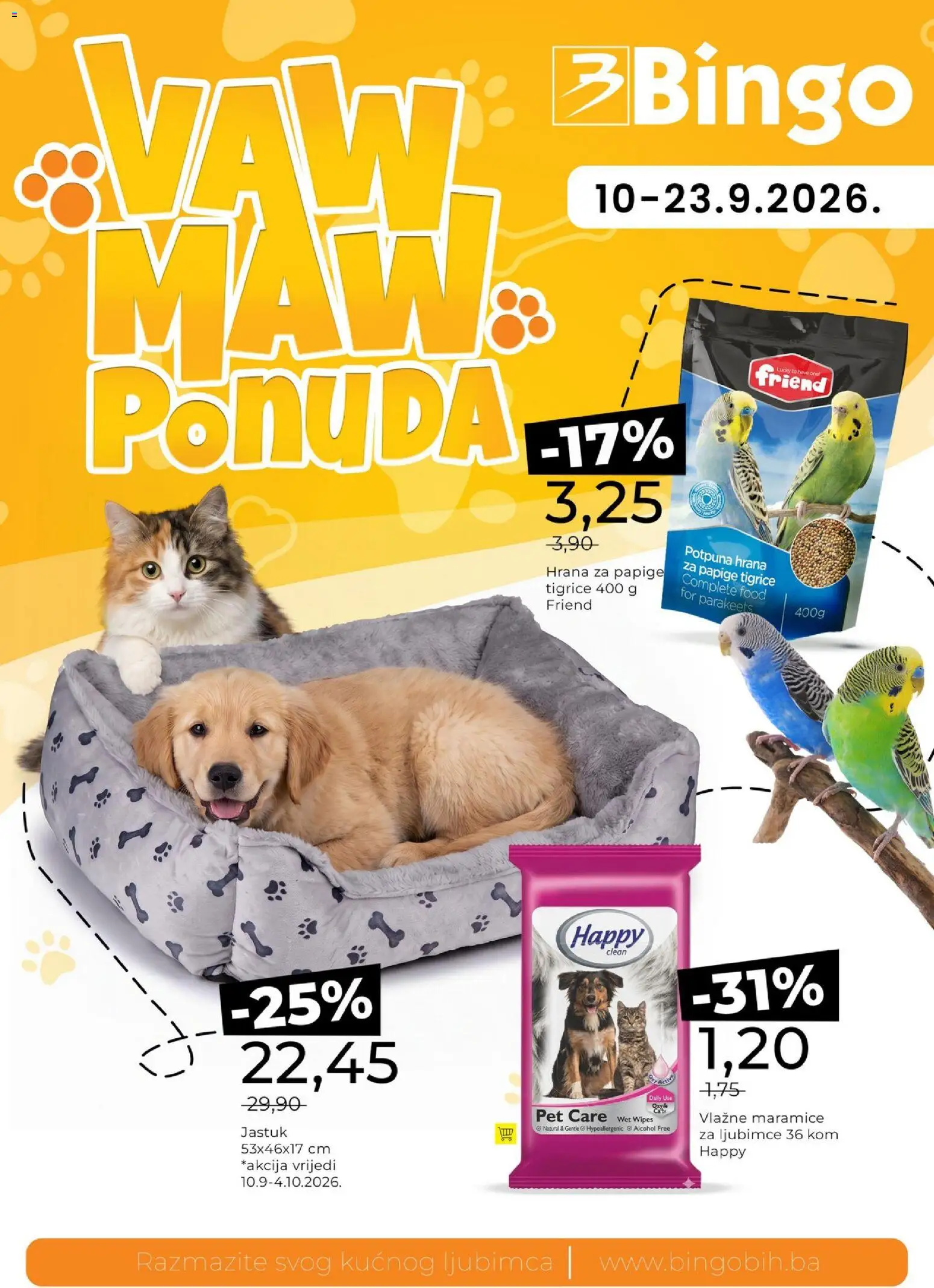 Pregled letka Bingo Vaw Maw ponuda trgovine Bingo vrijedi od 10.09.2026