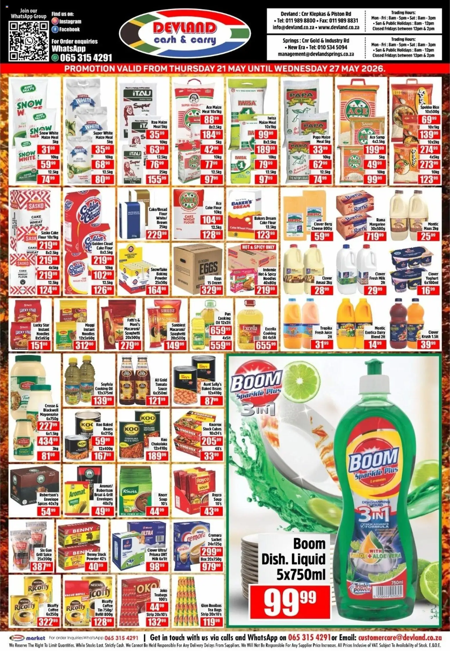 Preview of Devland flyer valid from 21/05/2026 - Eggs, Tea, Noodles, Mayonnaise, Beans, Maize meal, Spices, Powder