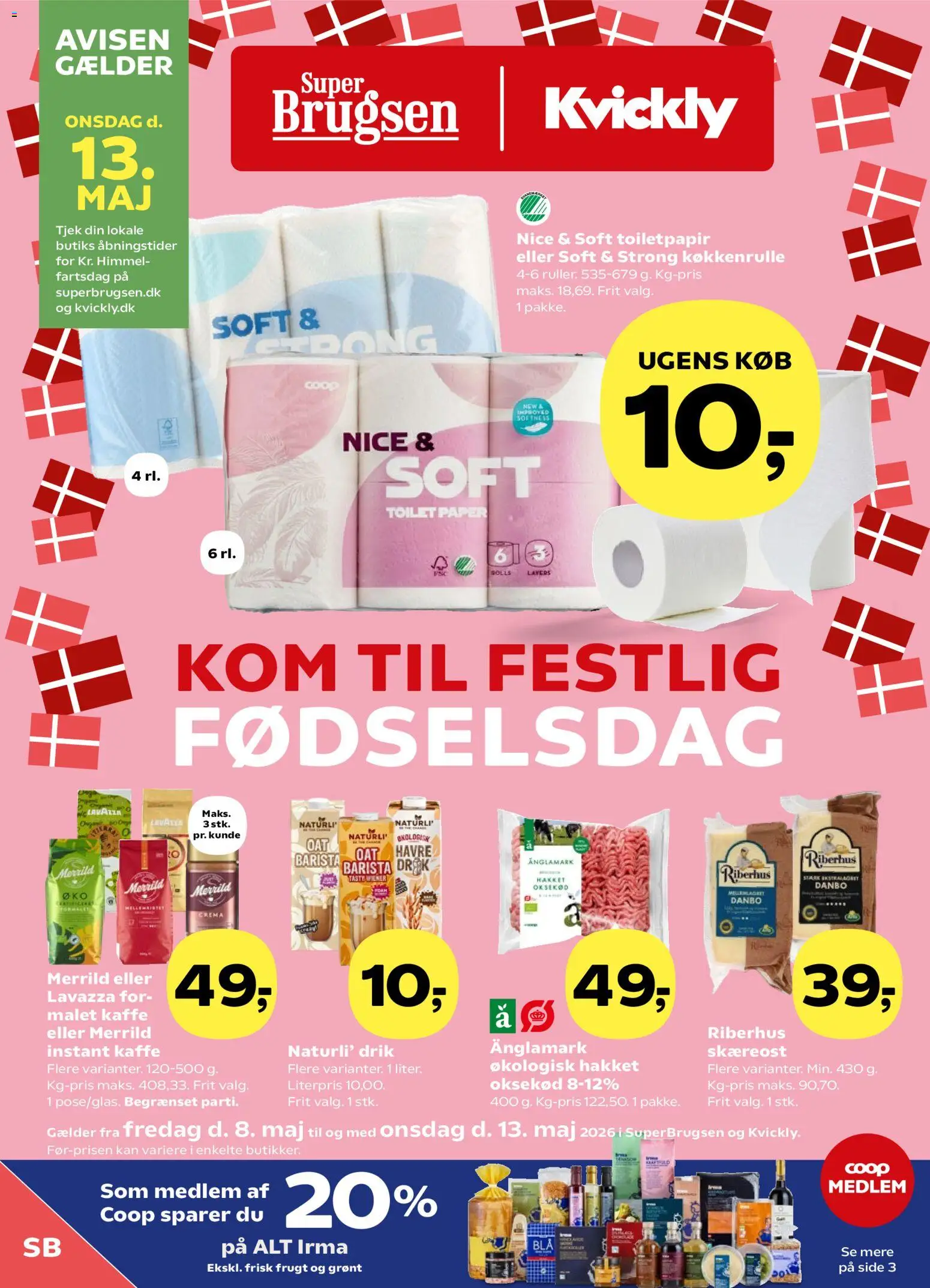 Eksempel på tilbudsavis Super Brugsen - Tilbudsavis uge 19 fra butik Super Brugsen gyldig fra 08/05/2026