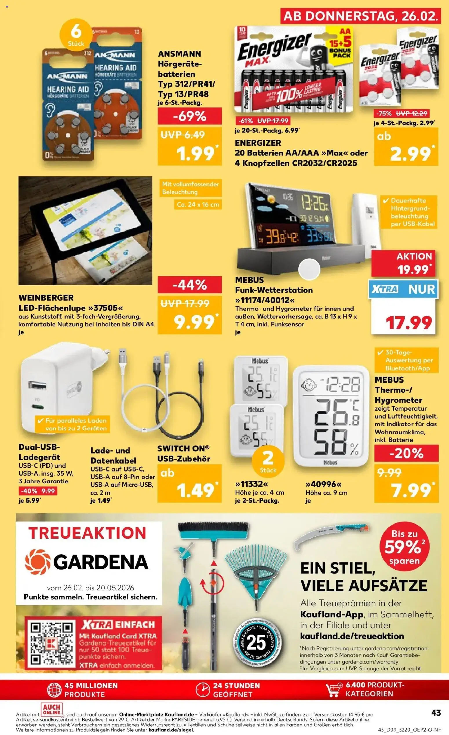 Vorschau von dem Prospekt des Geschäftes Kaufland, gültig ab dem 26.02.2026 - Batterien, Batterie, USB, Ladegerät