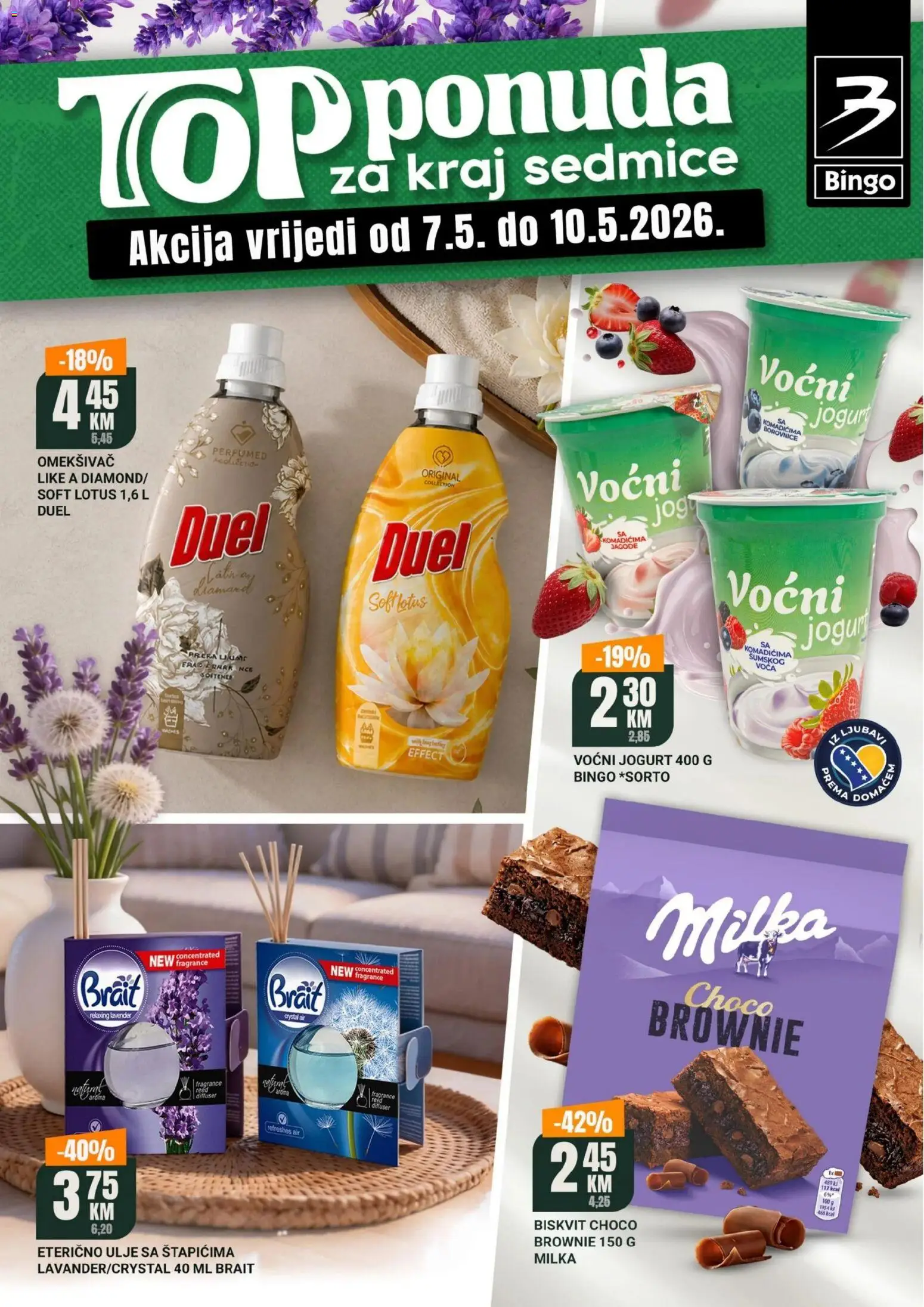 Pregled letka Bingo TOP ponuda za kraj sedmice trgovine Bingo vrijedi od 07.05.2026