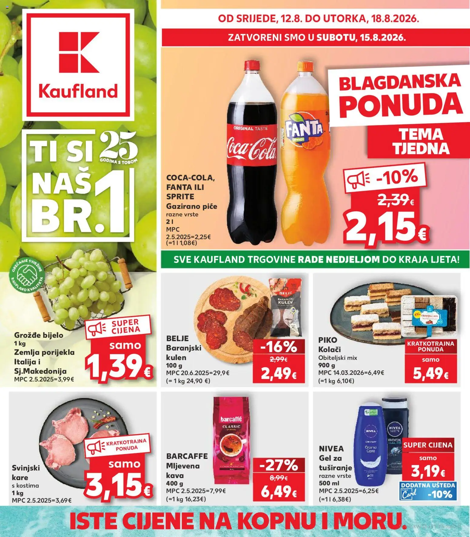 Pregled letka Kaufland Katalog trgovine Kaufland vrijedi od 12.08.2026