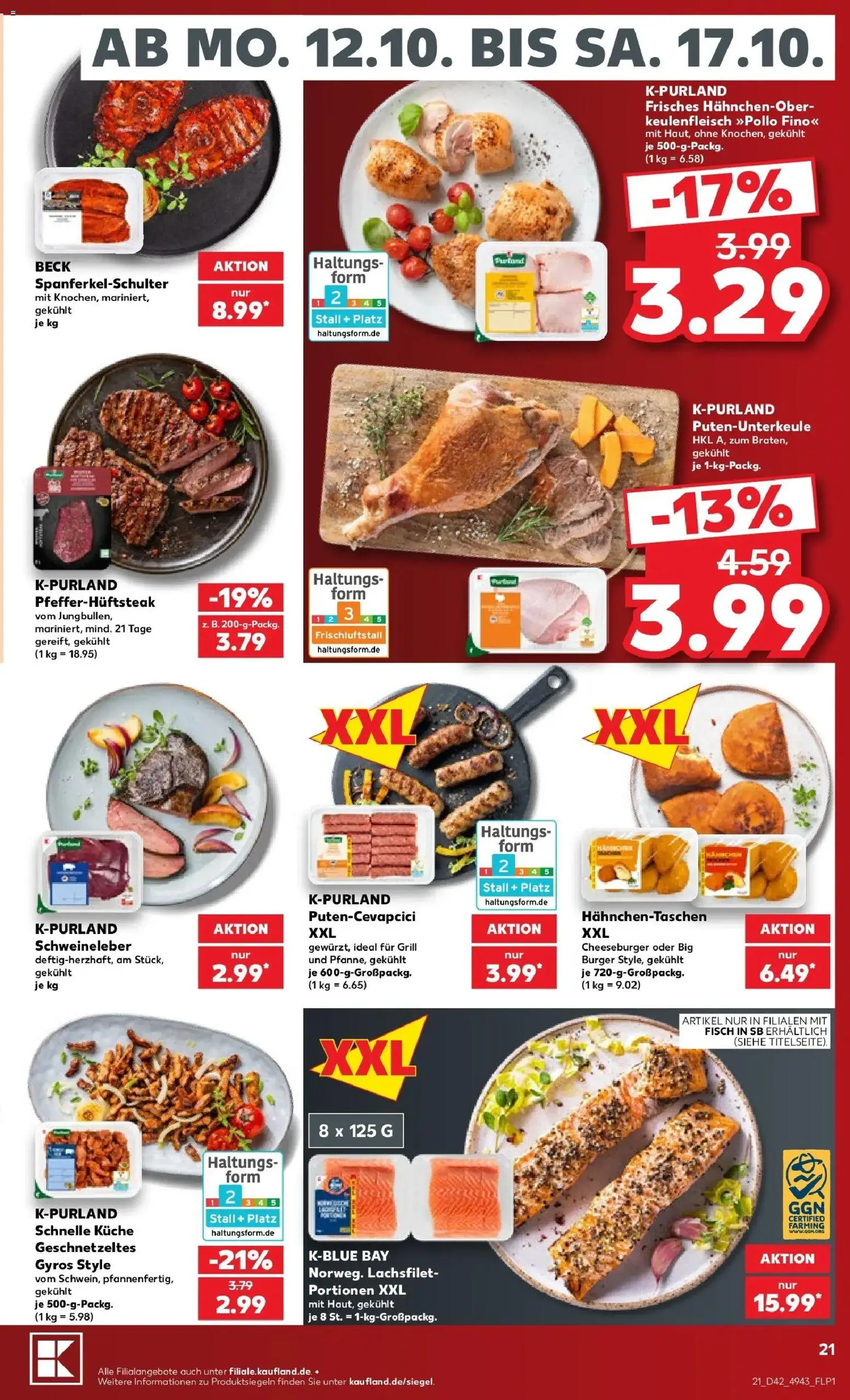 Vorschau von dem Prospekt des Geschäftes Kaufland, gültig ab dem 12.10.2026 - Burger, Küche, Fisch, Gyros, Grill