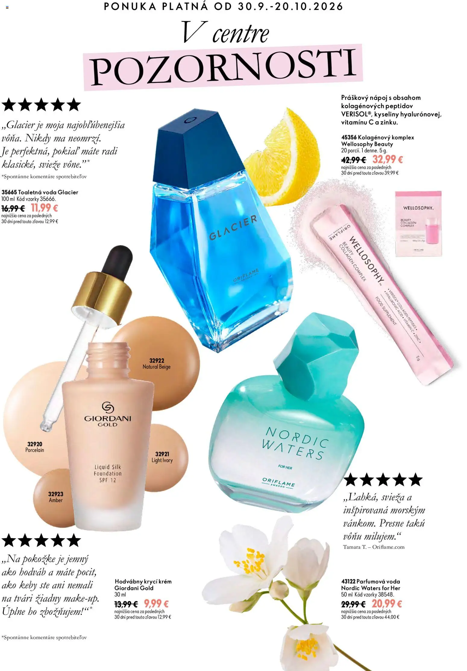 Náhľad Oriflame letáku platného od 30.09.2026 - Voda, Krém, Toaletná voda