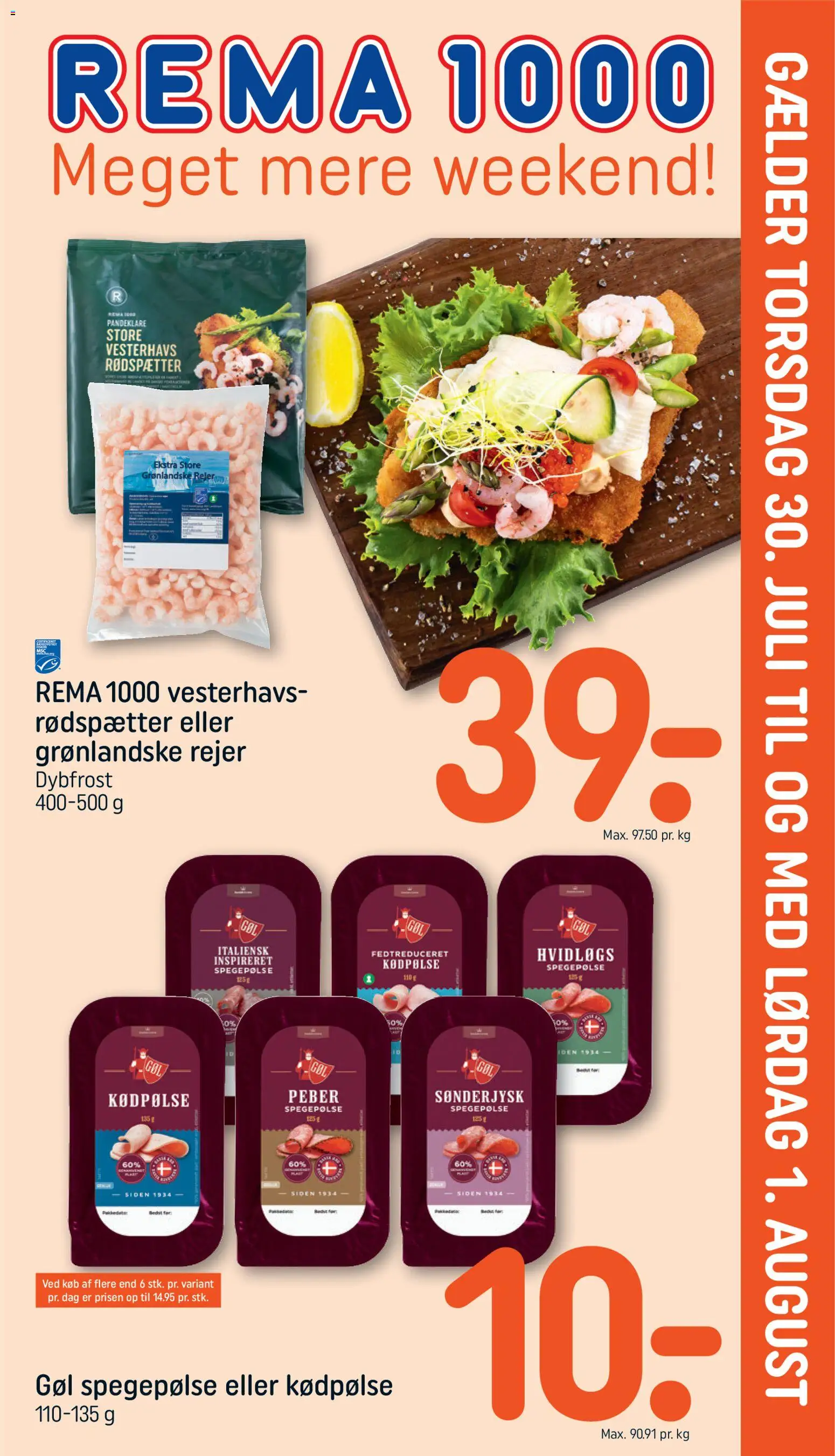 Eksempel på tilbudsavis Rema 1000 - Uge 31 Indstik fra butik Rema 1000 gyldig fra 30/07/2026