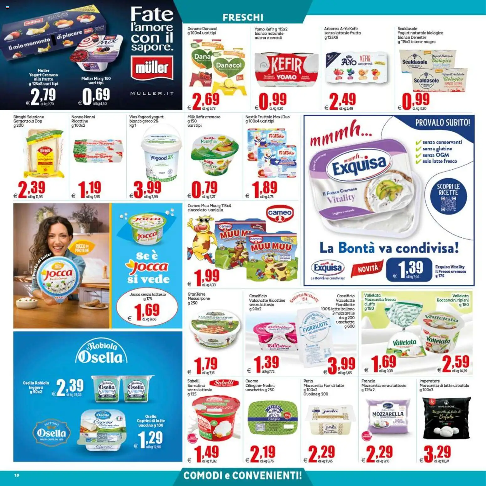 Anteprima dell'opuscolo Elite Supermercati volantino dal negozio Elite Supermercati valido da 04/09/2026 - Senza glutine, Kefir, Latte, Yogurt, Mozzarella, Mascarpone, Yogurt bianco, Yogurt cremoso
