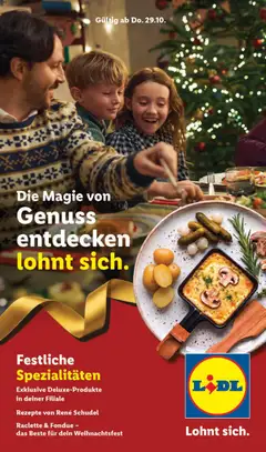 Vorschau des Merkblatts Lidl aktionen Festliche Spezialitäten vom Shop Lidl gültig von 29.10.2026 bis 24.12.2026