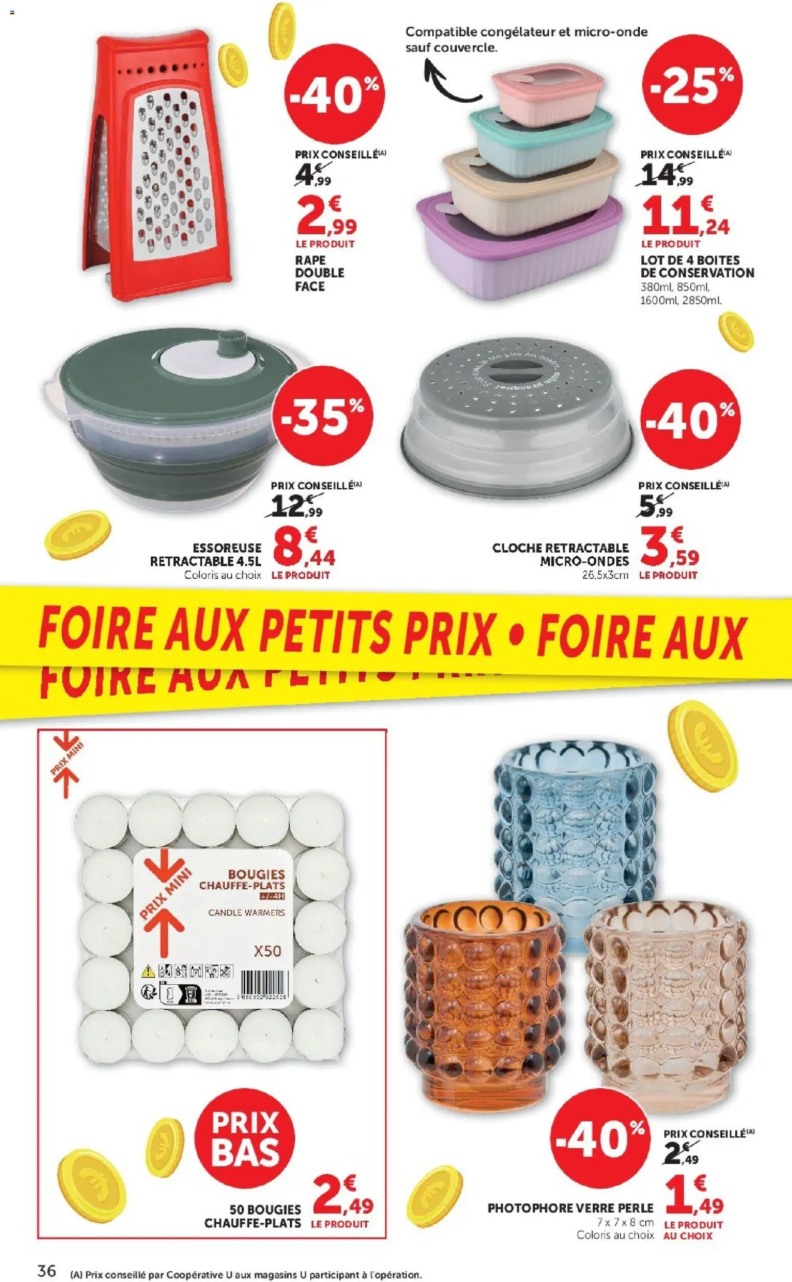 Prévisualisation de Hyper U catalogue du magasin Hyper U formulaire valide 08/09/2026 - Bougies, Congélateur, Cloche, Essoreuse, Râpe