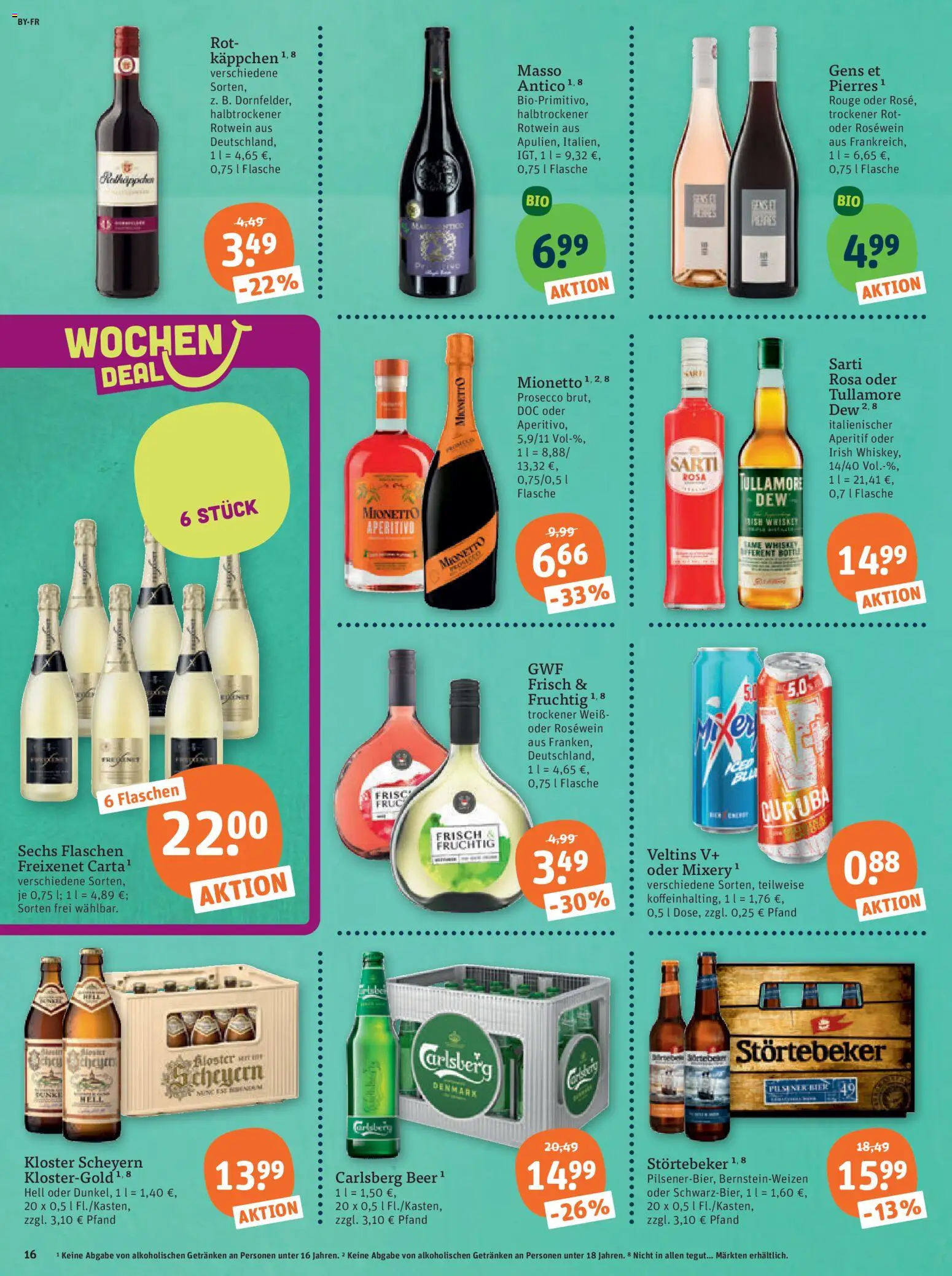 Vorschau von dem Prospekt des Geschäftes Tegut, gültig ab dem 07.09.2026 - Whiskey, Veltins, Carlsberg, Rotwein, Freixenet, Rouge, Mixery, Rosewein