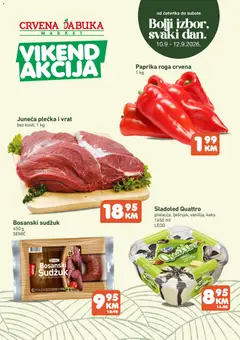 Pregled letka Crvena jabuka vikend akcija trgovine Crvena jabuka vrijedi od 10.09.2026