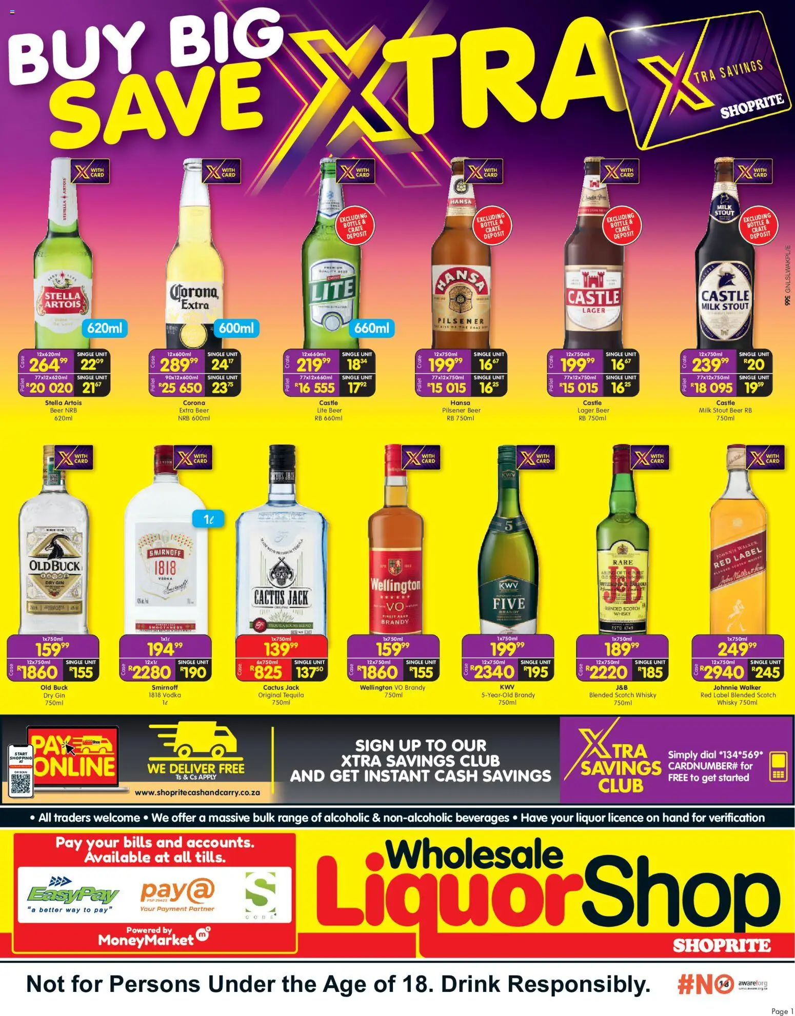 Preview of Shoprite flyer valid from 05/10/2026 - Tequila, Gin, Brandy, Milk, Vodka, Beer, Case, Crate