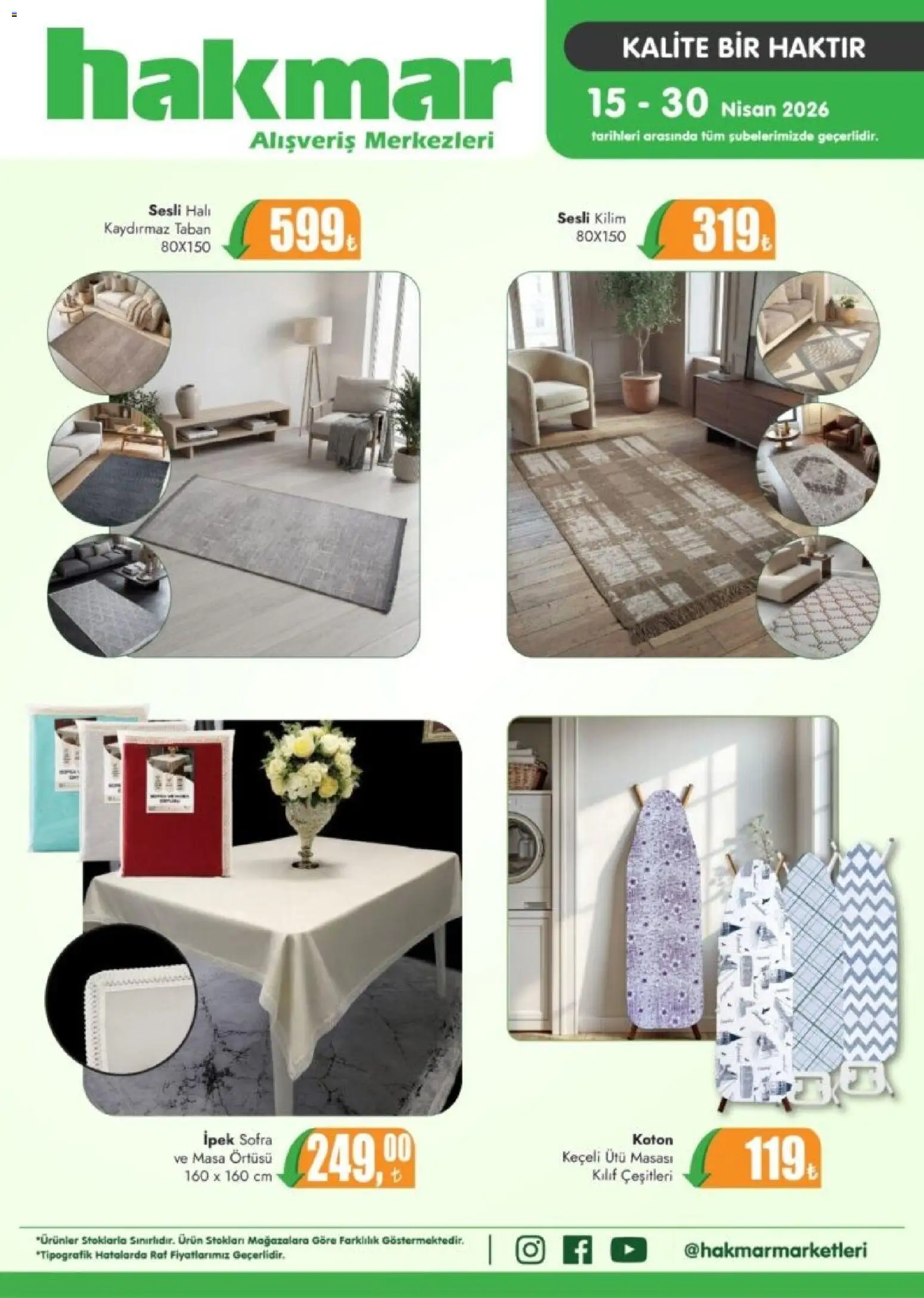 Hakmar Hakmar Katalog 15.04.2026 - Broşürünün önizlemesi - Halı, Ütü masası, Masa, Ütü, Masa örtüsü