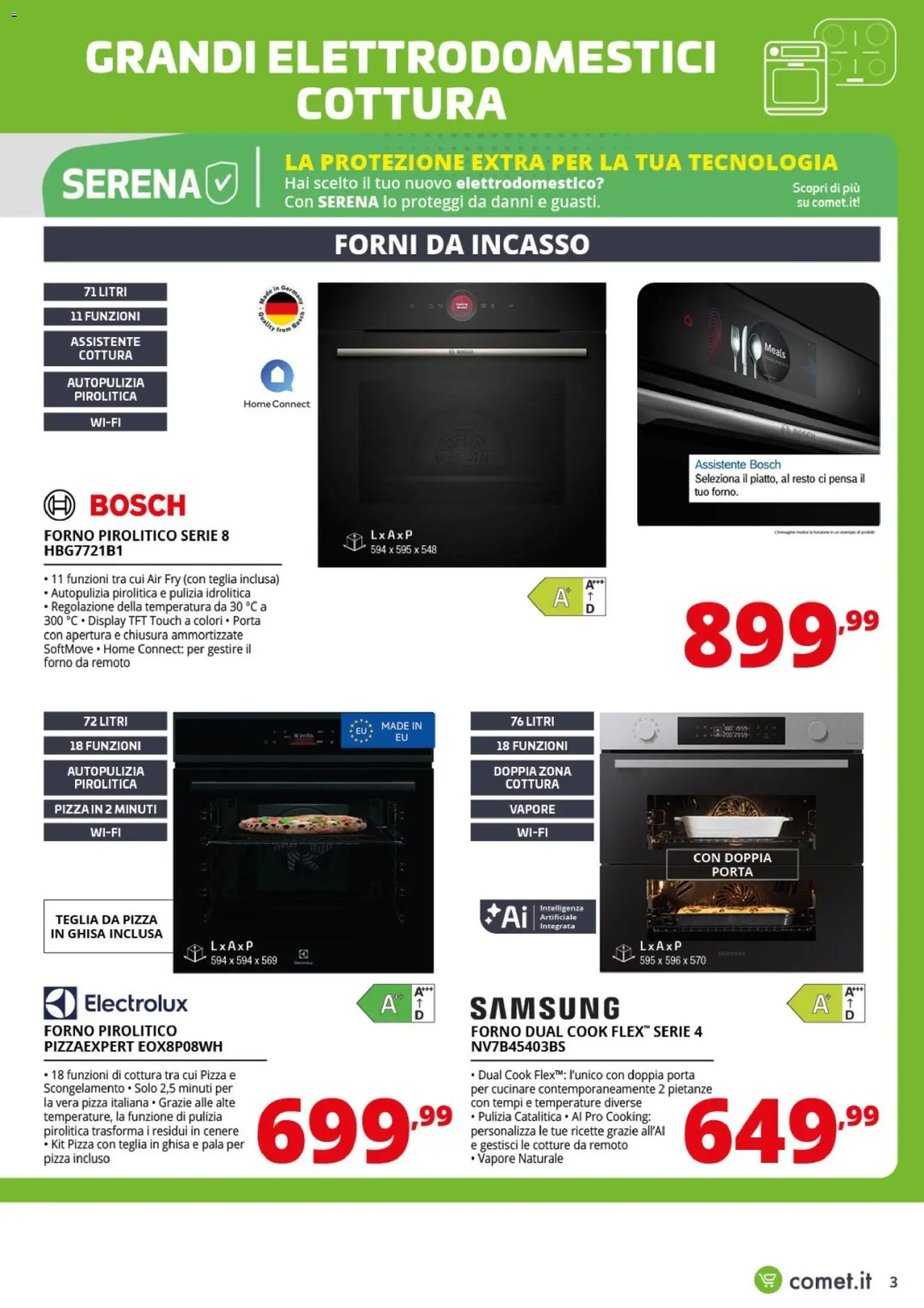 Anteprima dell'opuscolo Comet volantino Cottura dal negozio Comet valido da 22/10/2026 - Pizza, Samsung, Forno, Porta, Il forno, Teglia