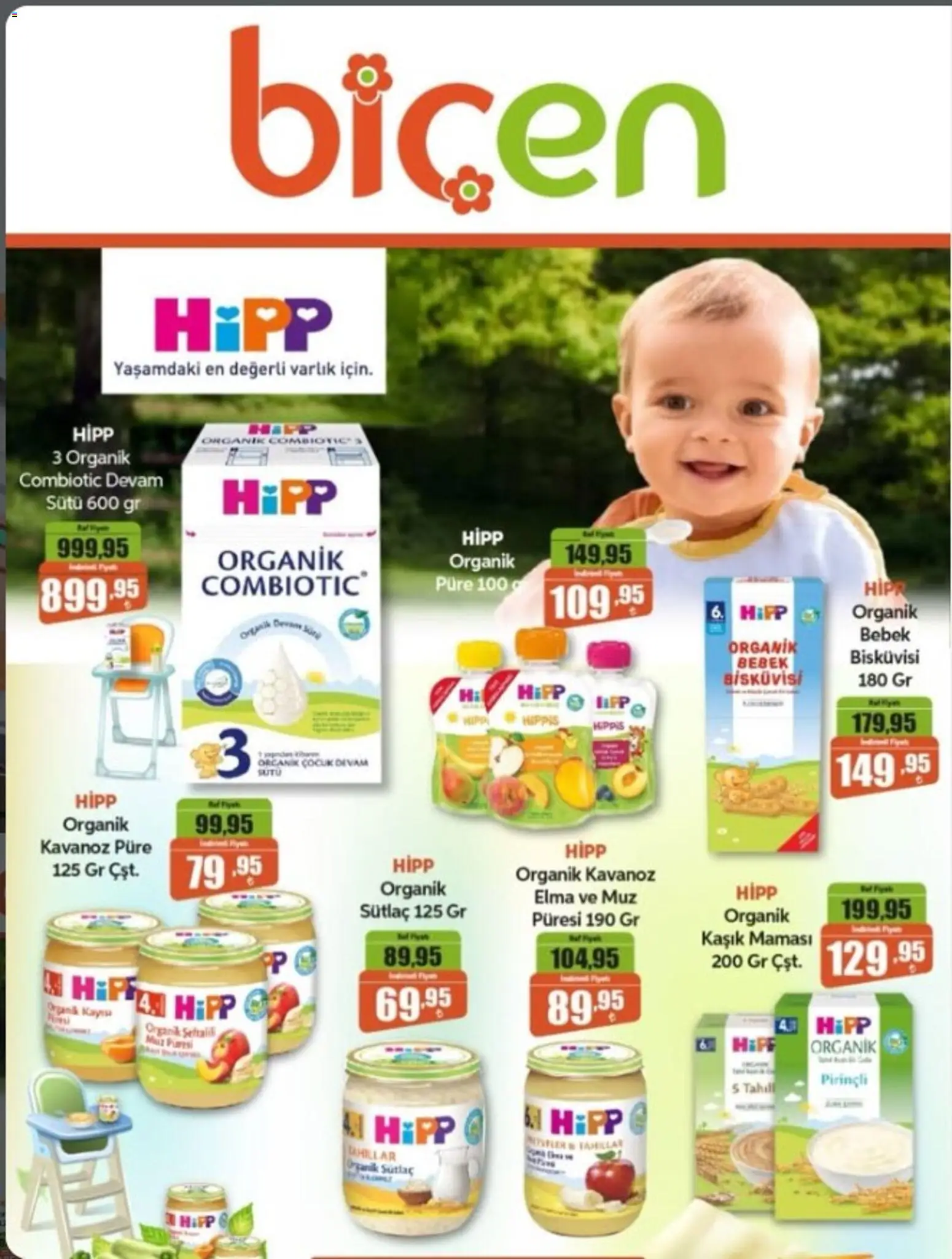 Biçen Market Biçen Market - HiPP ürünlerinde fırsatlar 19.10.2026 - Broşürünün önizlemesi - Elma, Muz, Kayısı