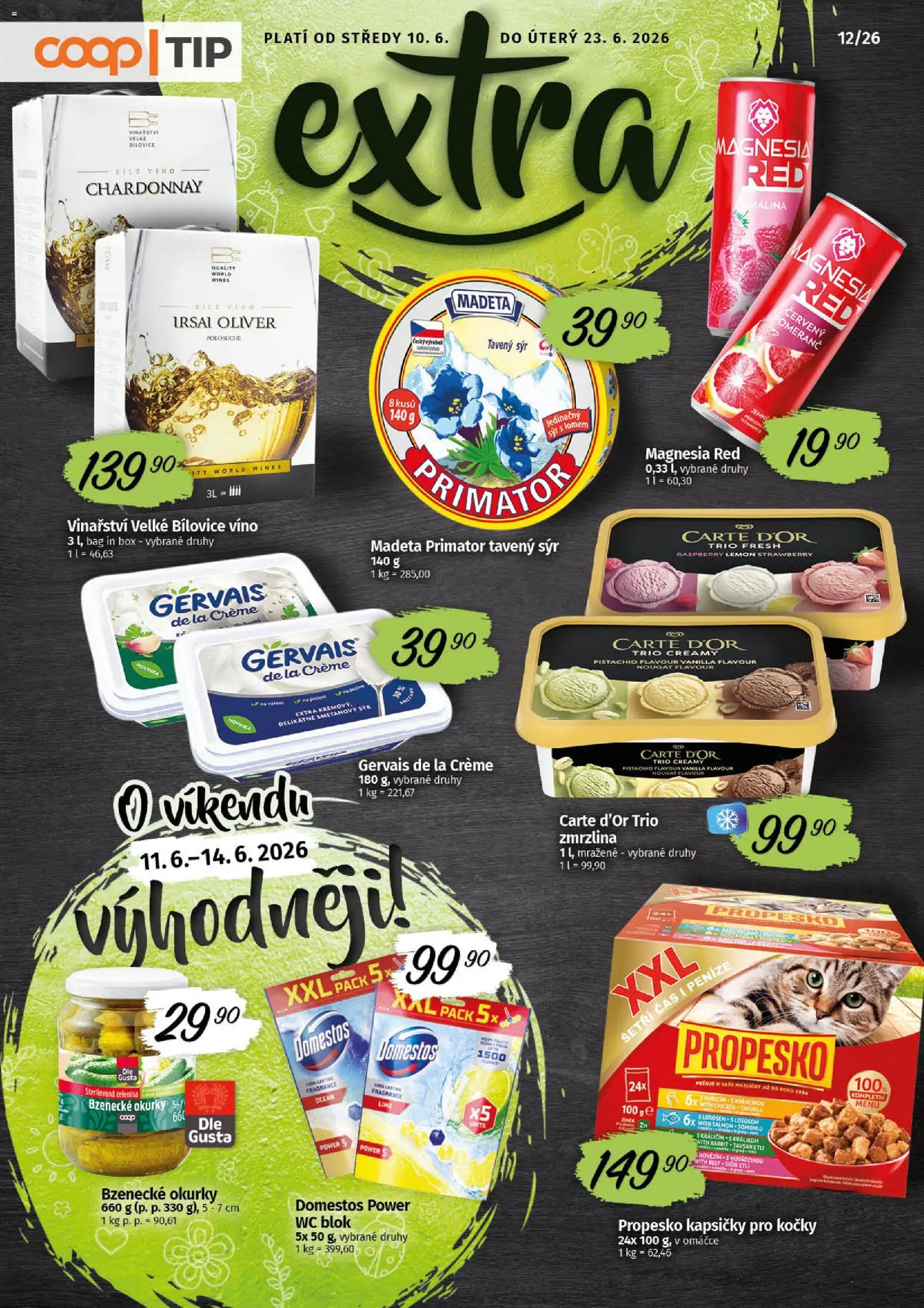 Náhled nabídky: Coop Coop leták - Tip Extra platný od 10.06.2026 - Wc, Box, Magnesia, Domestos, Okurky, Propesko, Wc blok, Kapsičky
