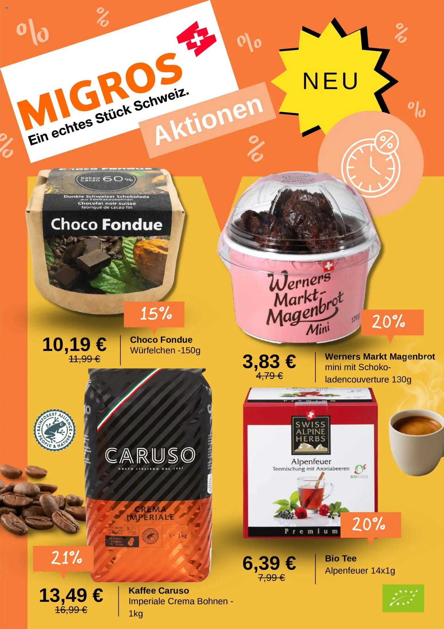 Vorschau von dem Prospekt des Geschäftes Migros, gültig ab dem 01.09.2026 - Kaffee, Schokolade, Tee, Fondue