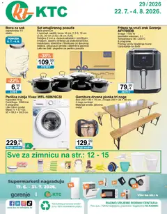 Pregled letka KTC Katalog tehnike i posuđa trgovine KTC vrijedi od 22.07.2026
