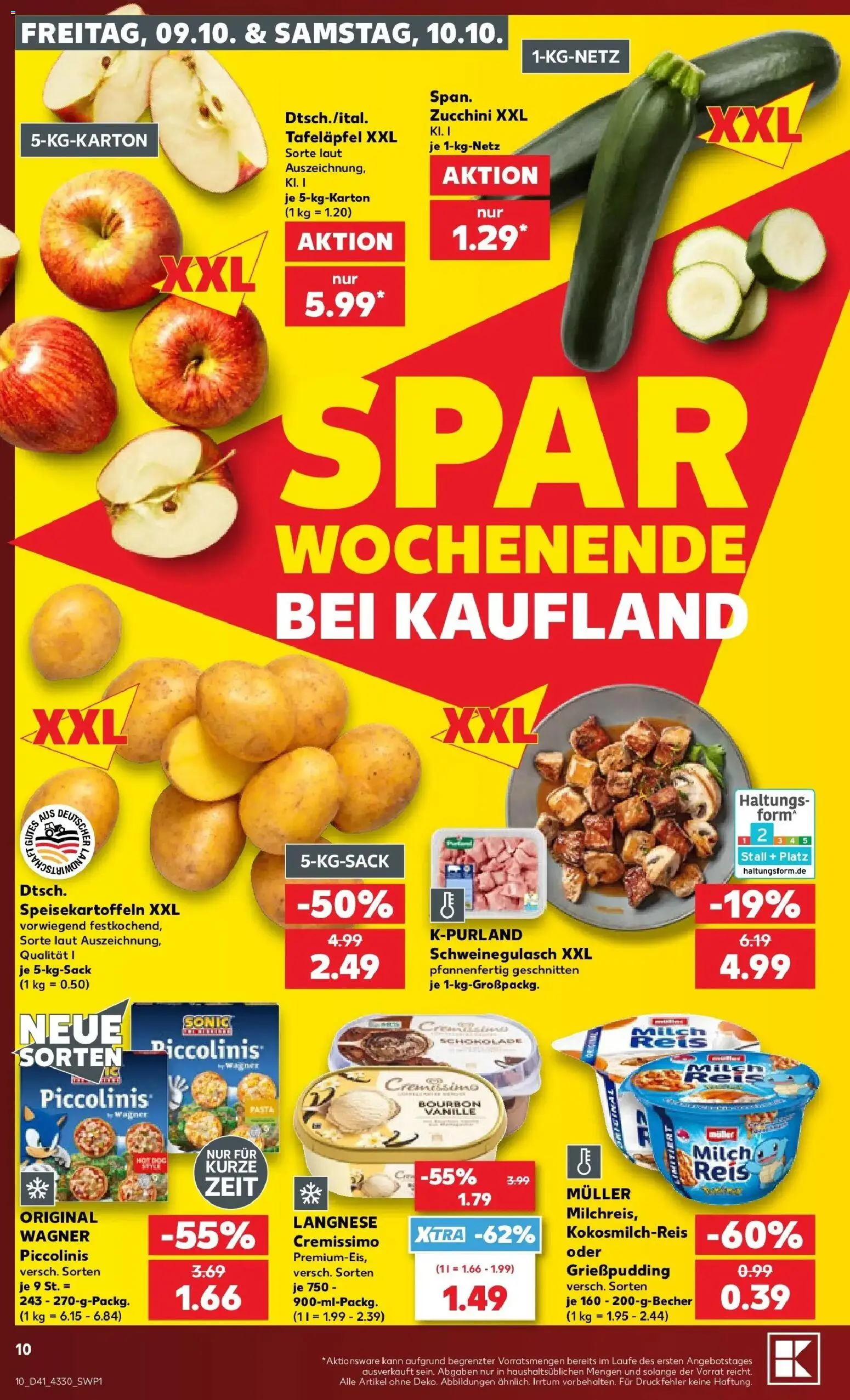 Vorschau von dem Prospekt des Geschäftes Kaufland, gültig ab dem 08.10.2026 - Schokolade, Zucchini, Milch, Reis, Piccolinis, Vanille, Bourbon, Cremissimo